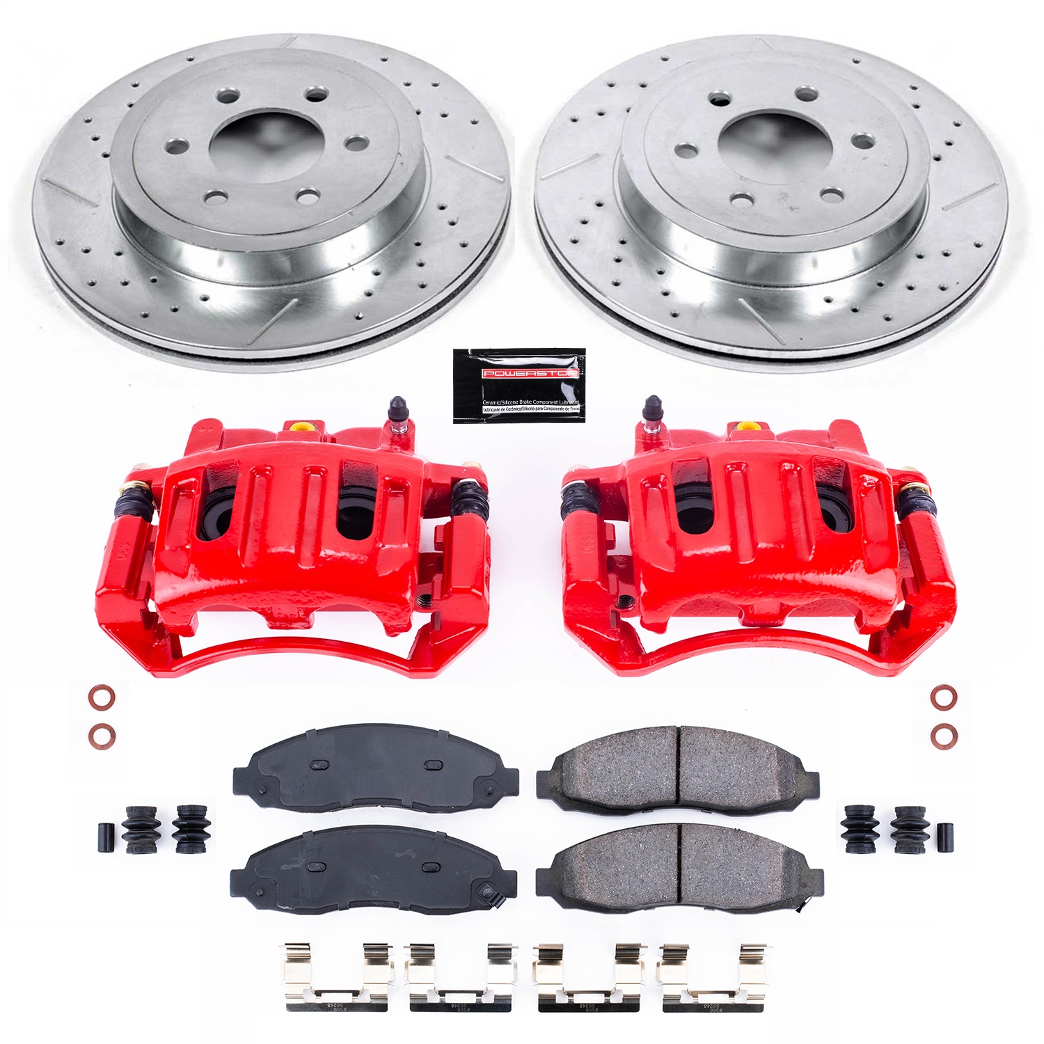 Power Stop - KC2187 - Front - Disc Brake Pad/Caliper and Rotor Kit