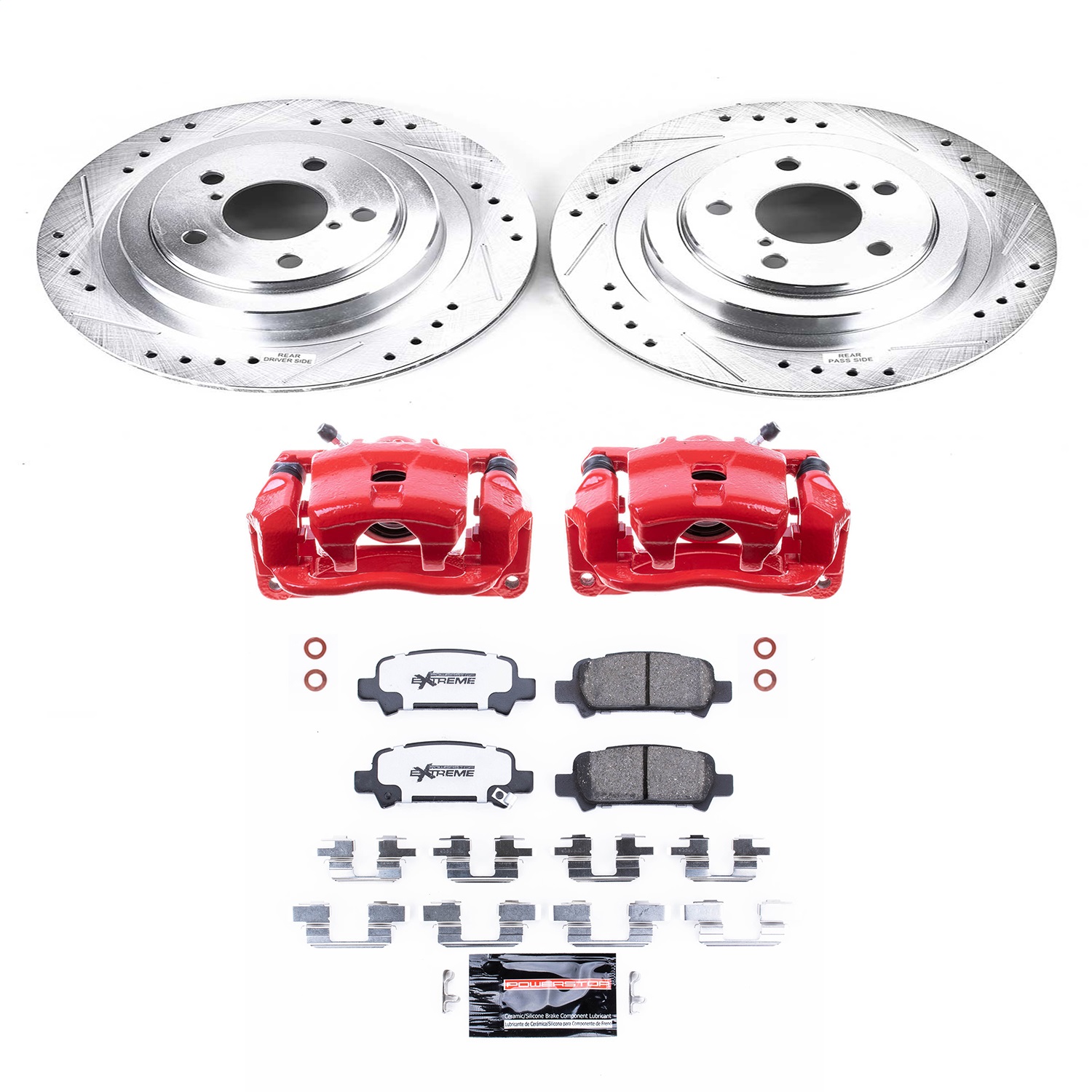 Power Stop - KC219-26 - Rear - Disc Brake Pad/Caliper and Rotor Kit