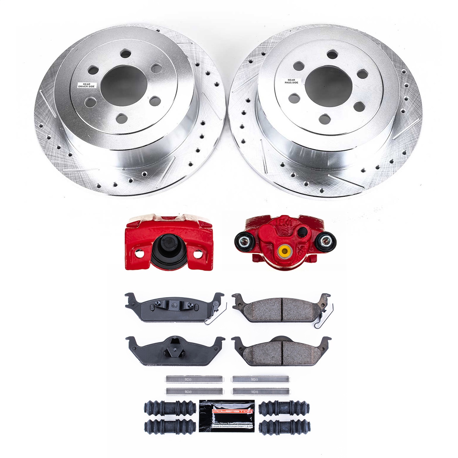 Power Stop - KC2192 - Rear - Disc Brake Pad/Caliper and Rotor Kit