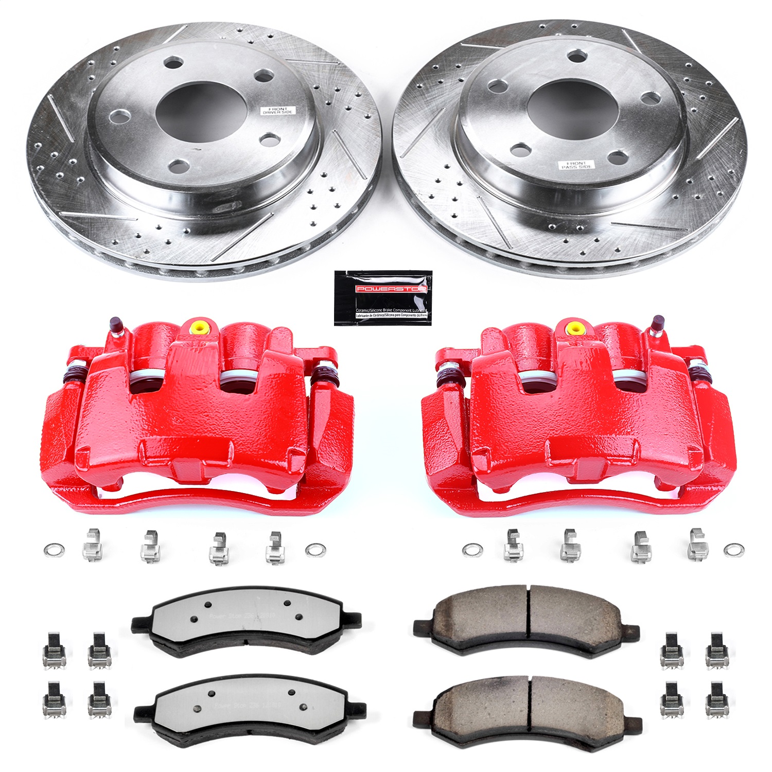 Power Stop - KC2193A-36 - Front - Disc Brake Pad/Caliper and Rotor Kit