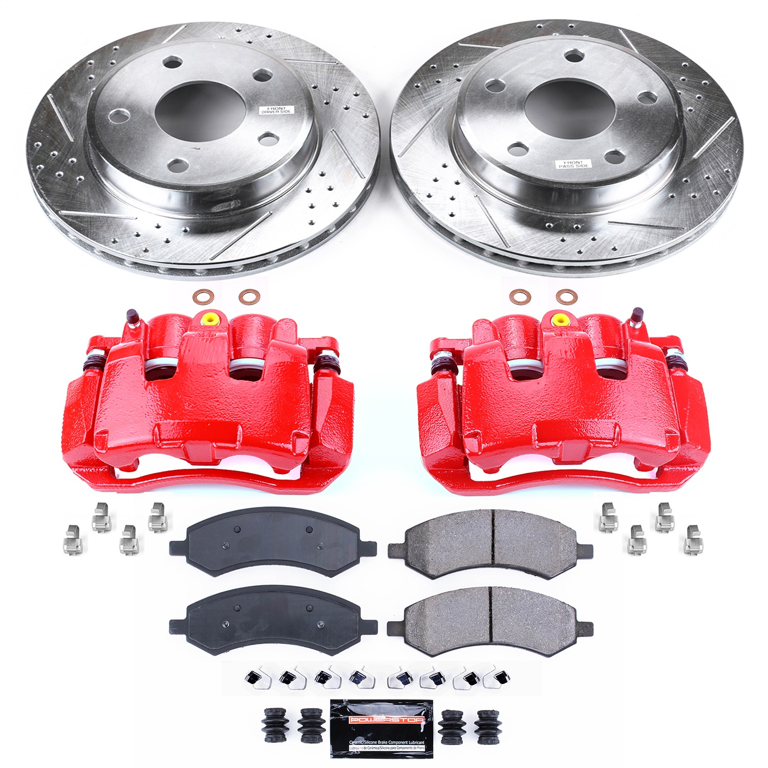Power Stop - KC2193A - Front - Disc Brake Pad/Caliper and Rotor Kit