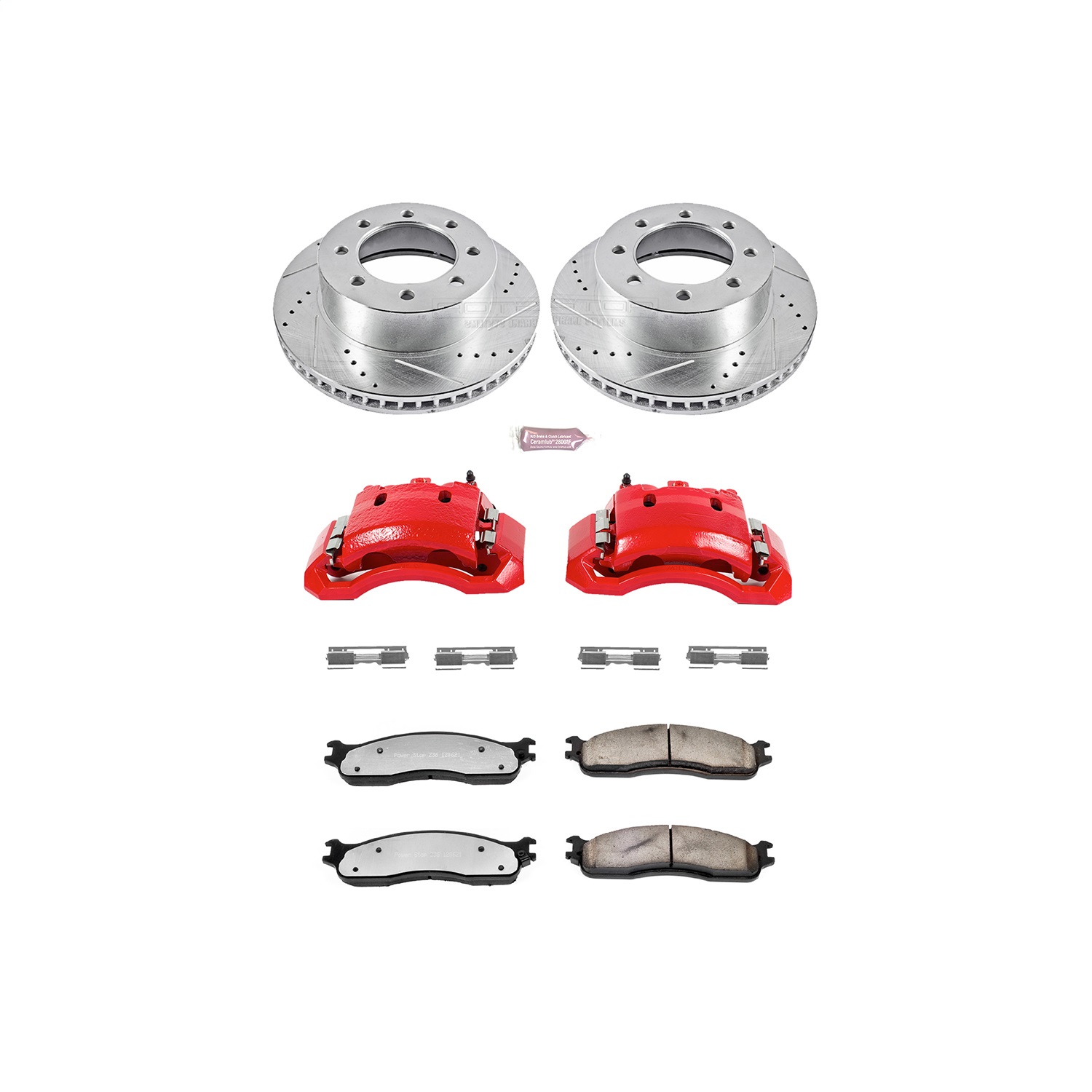 Power Stop - KC2203-36 - Front - Disc Brake Pad/Caliper and Rotor Kit