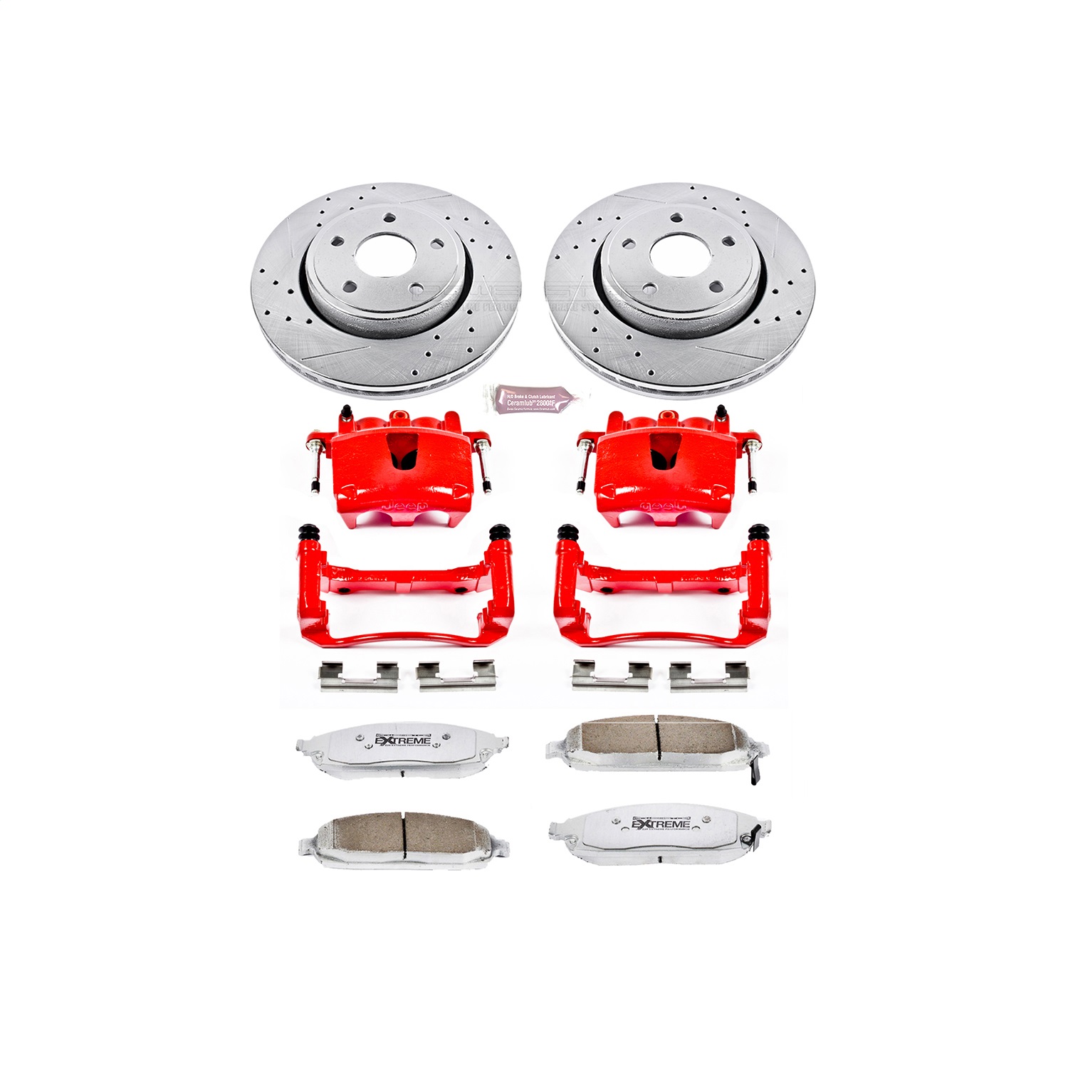 Power Stop - KC2219-26 - Front - Disc Brake Pad/Caliper and Rotor Kit