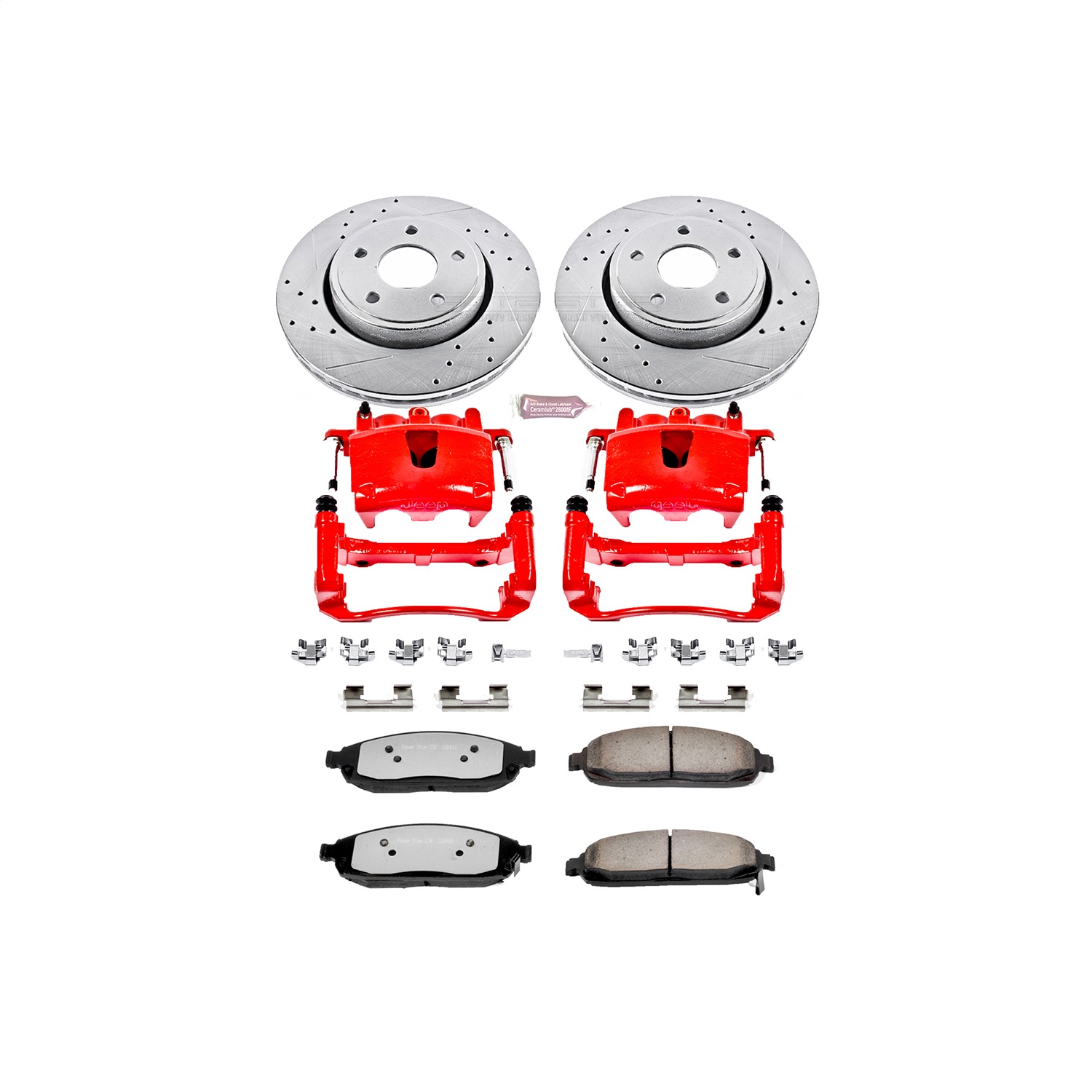 Power Stop - KC2219-36 - Front - Disc Brake Pad/Caliper and Rotor Kit