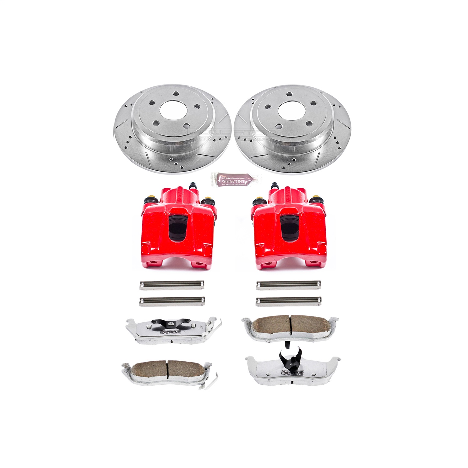 Power Stop - KC2221-26 - Rear - Disc Brake Pad/Caliper and Rotor Kit