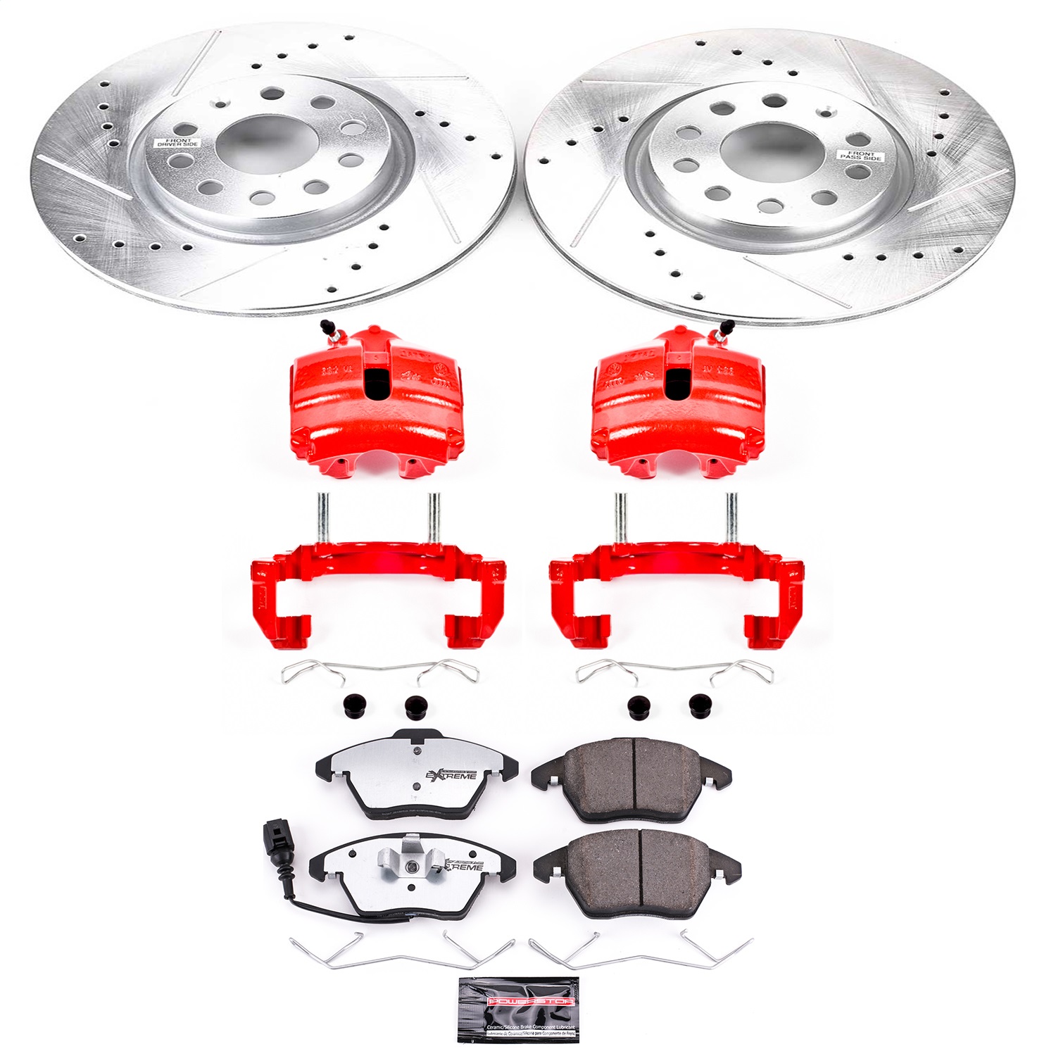 Power Stop - KC2259A-26 - Front - Disc Brake Pad/Caliper and Rotor Kit