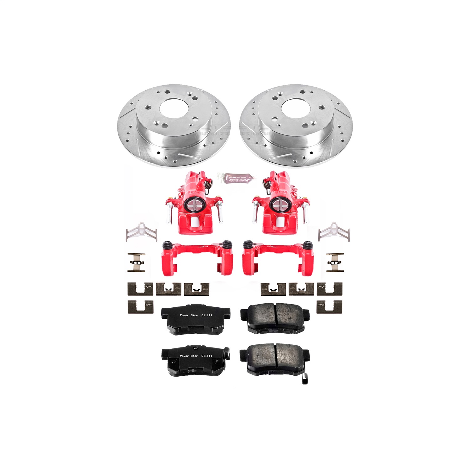 Power Stop - KC2270A - Rear - Disc Brake Pad/Caliper and Rotor Kit