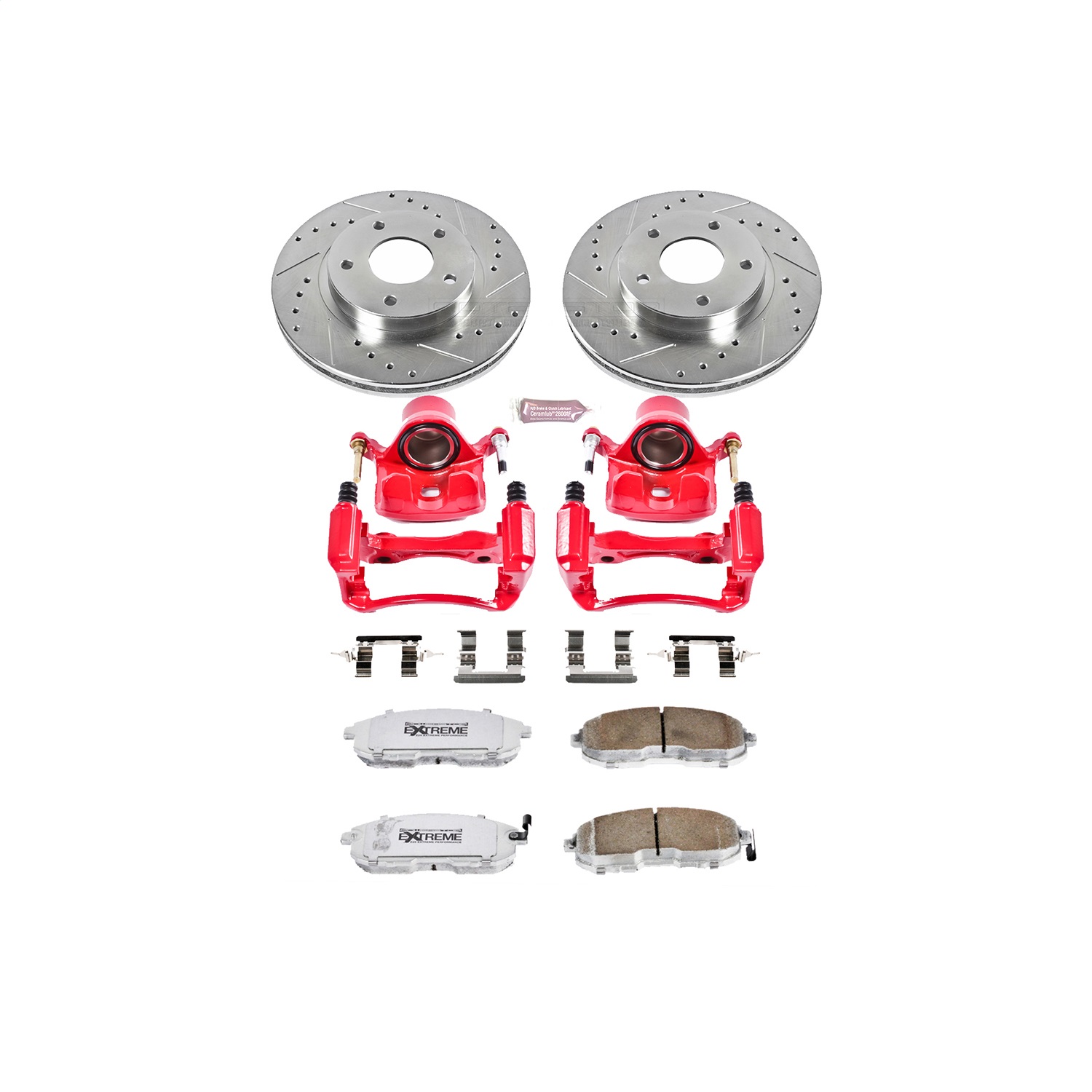 Power Stop - KC2280-26 - Front - Disc Brake Pad/Caliper and Rotor Kit