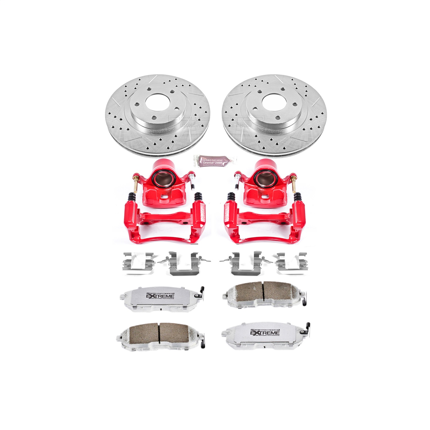 Power Stop - KC2282-26 - Front - Disc Brake Pad/Caliper and Rotor Kit