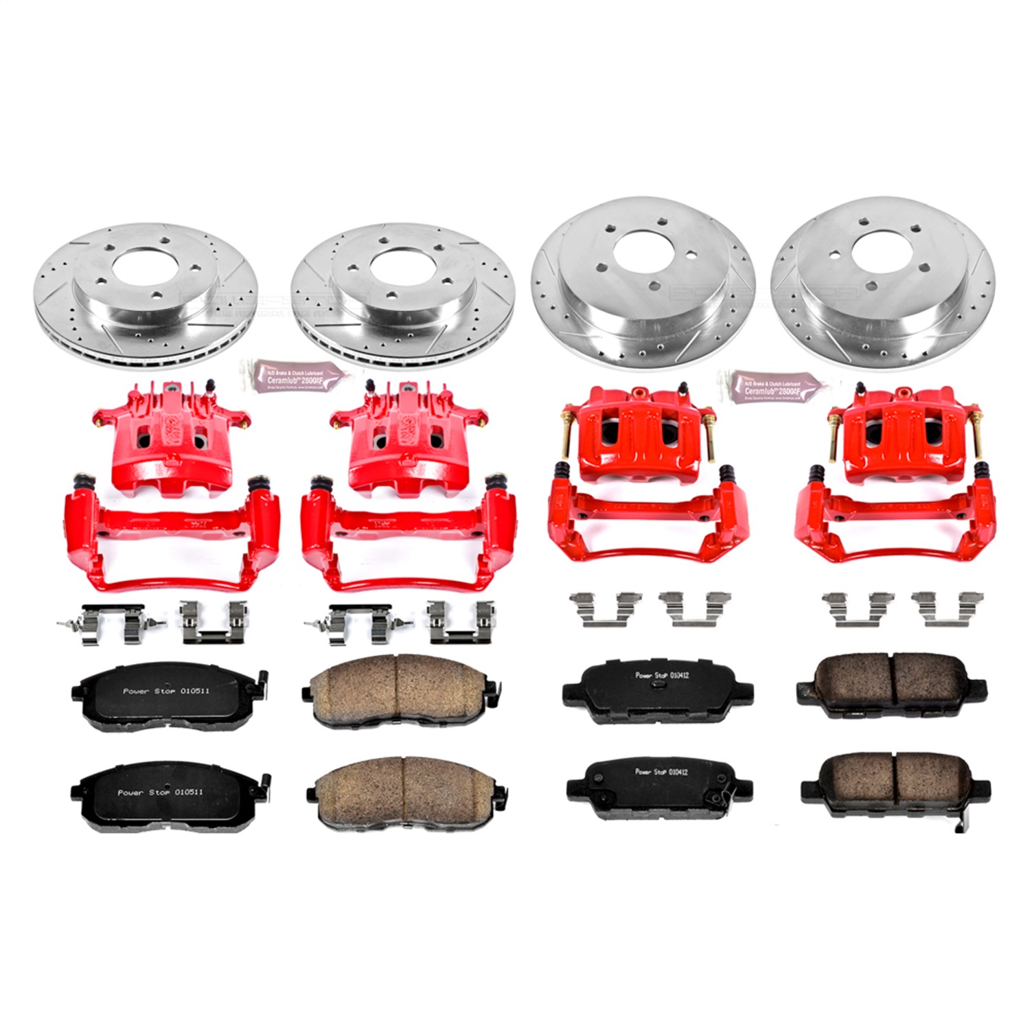 Power Stop - KC2283 - Front and Rear - Disc Brake Pad/Caliper and Rotor Kit