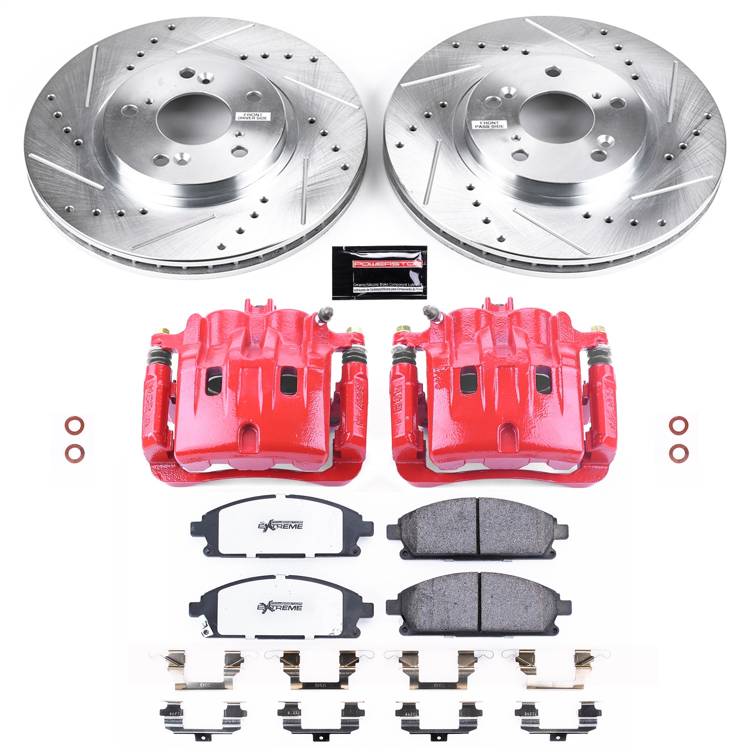Power Stop - KC2290-36 - Front - Disc Brake Pad/Caliper and Rotor Kit