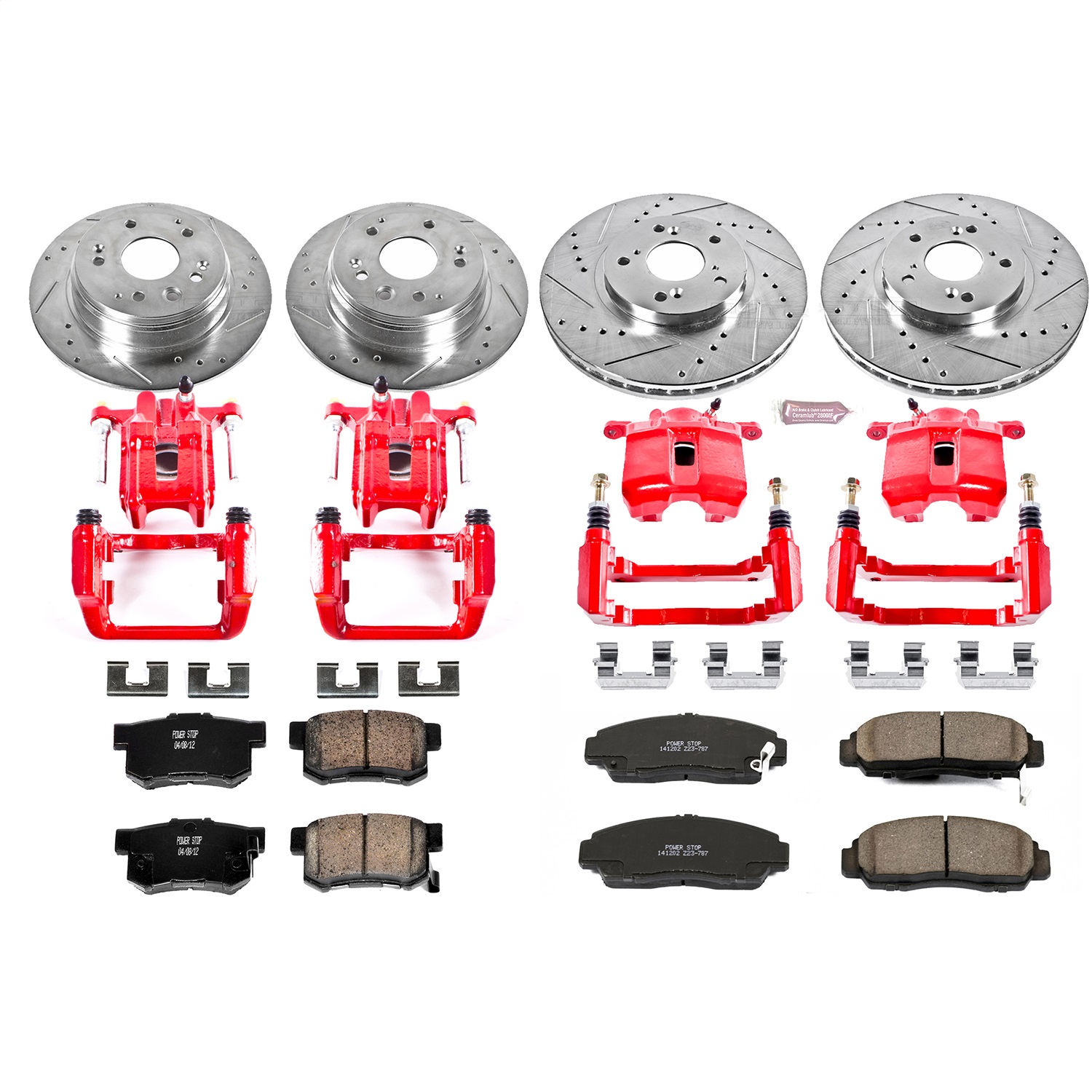 Power Stop - KC2295 - Front and Rear - Disc Brake Pad/Caliper and Rotor Kit