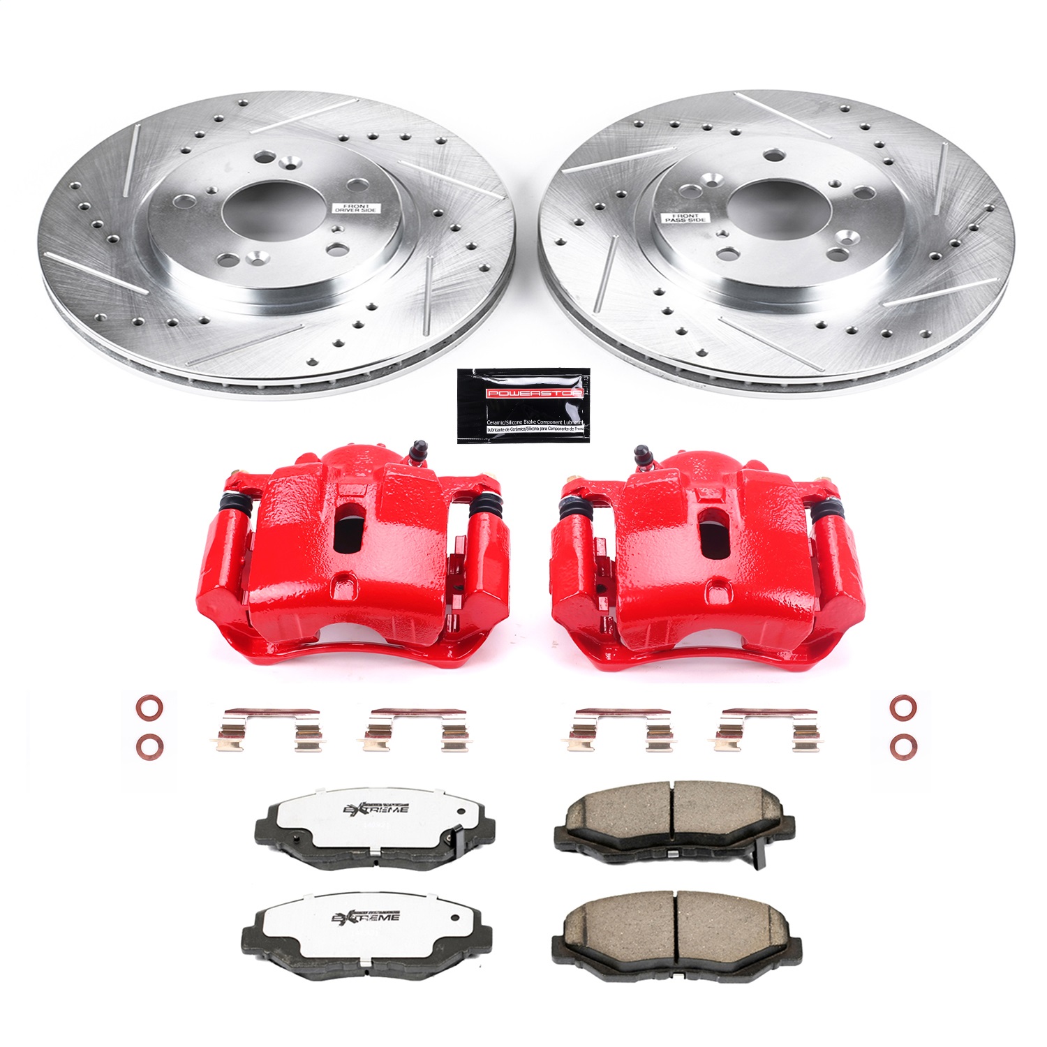 Power Stop - KC2302-26 - Front - Disc Brake Pad/Caliper and Rotor Kit