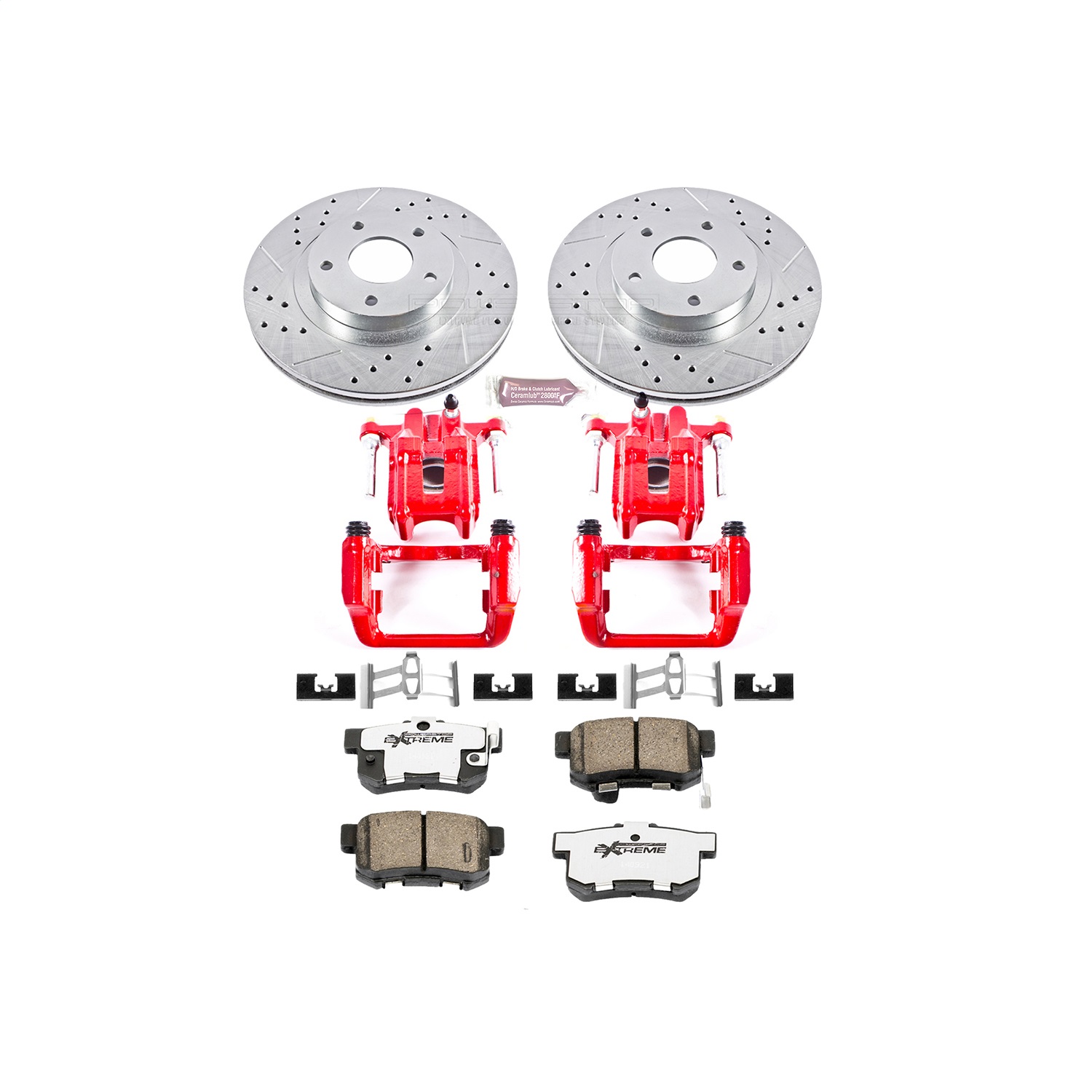 Power Stop - KC2308-26 - Rear - Disc Brake Pad/Caliper and Rotor Kit