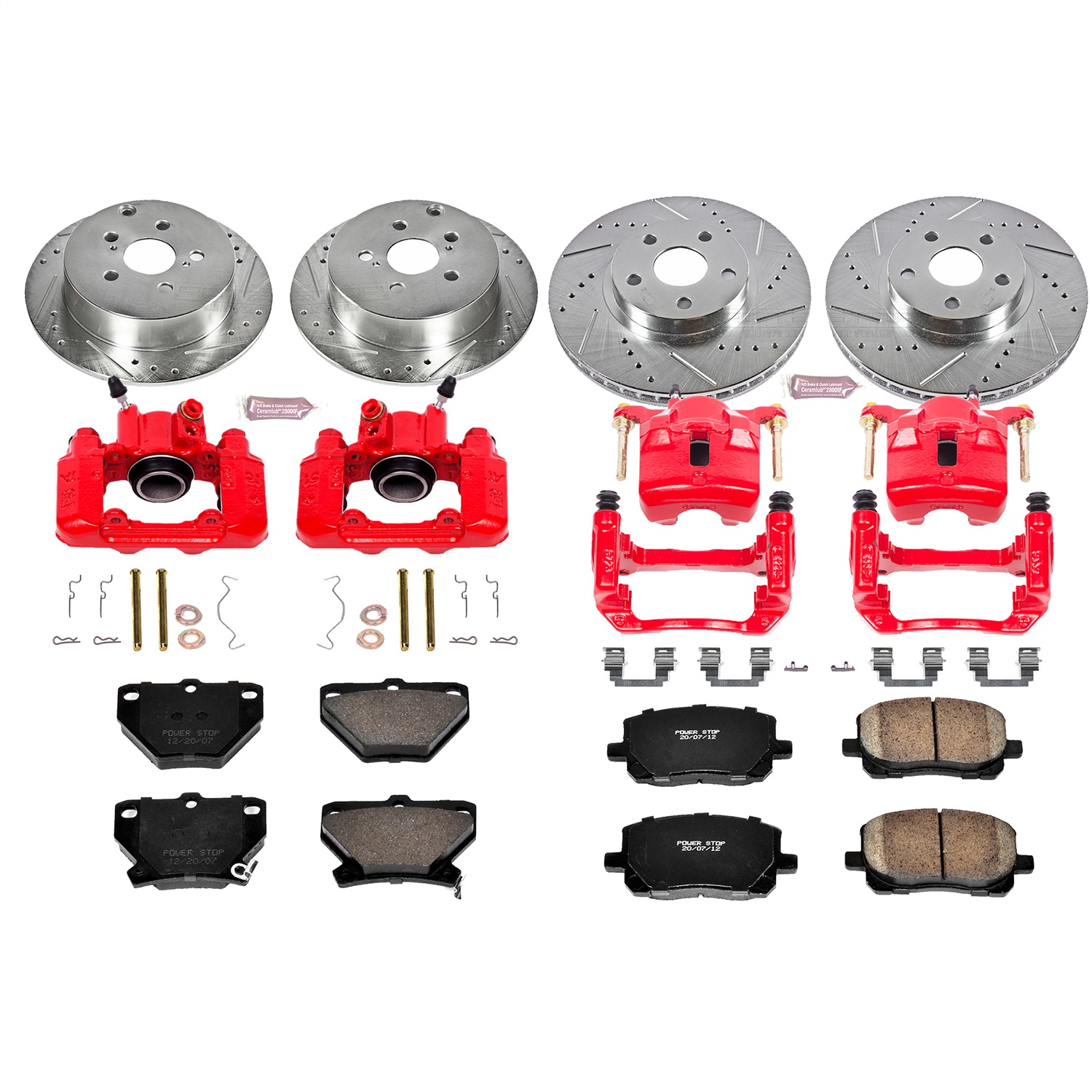 Power Stop - KC2317 - Front and Rear - Disc Brake Pad/Caliper and Rotor Kit