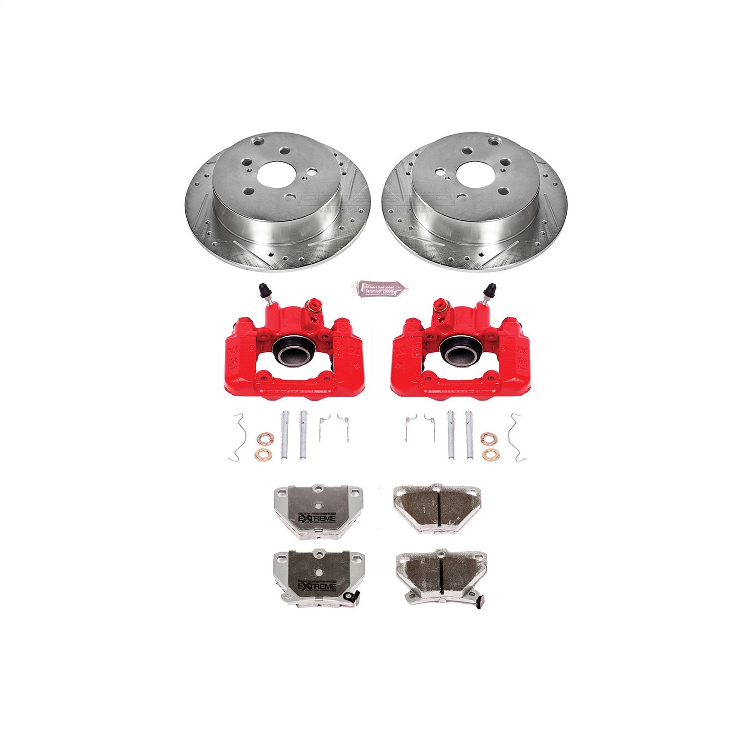 Power Stop - KC2318-26 - Rear - Disc Brake Pad/Caliper and Rotor Kit