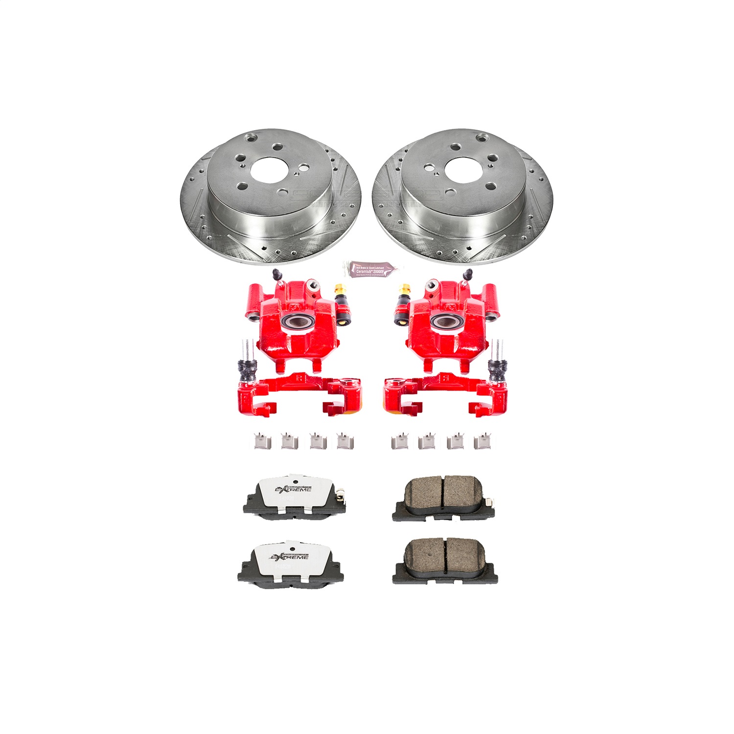 Power Stop - KC2319-26 - Rear - Disc Brake Pad/Caliper and Rotor Kit