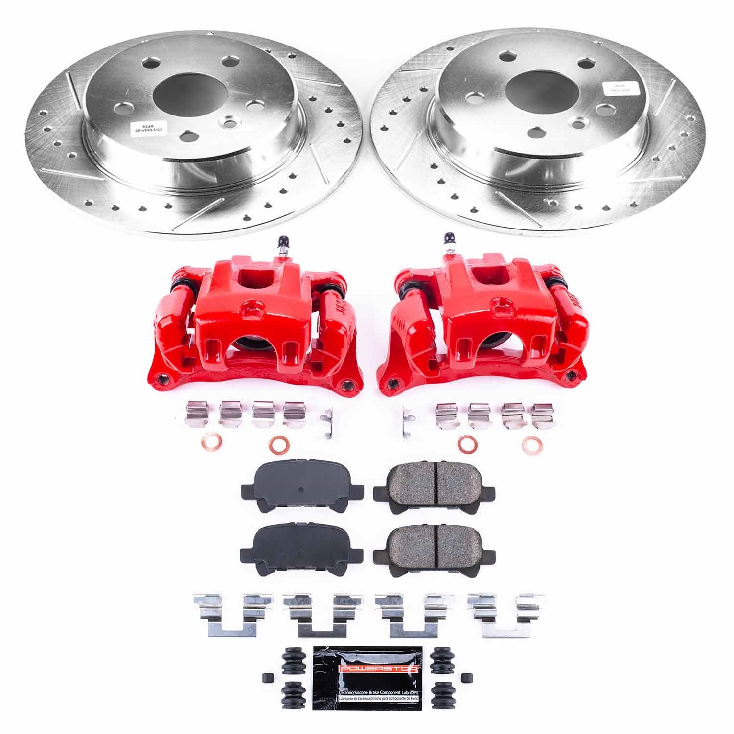 Power Stop - KC2322 - Rear - Disc Brake Pad/Caliper and Rotor Kit