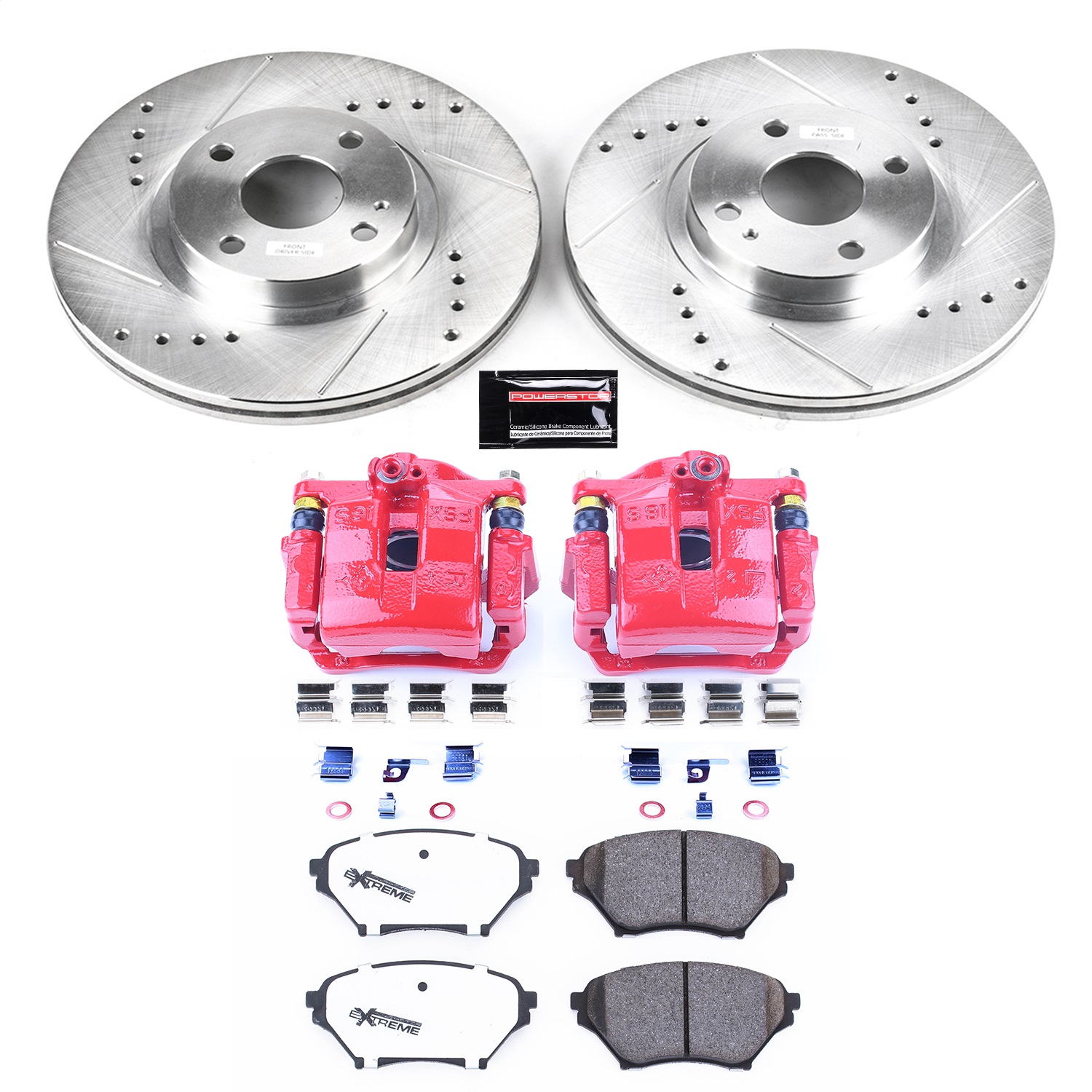Power Stop - KC2353-26 - Front - Disc Brake Pad/Caliper and Rotor Kit