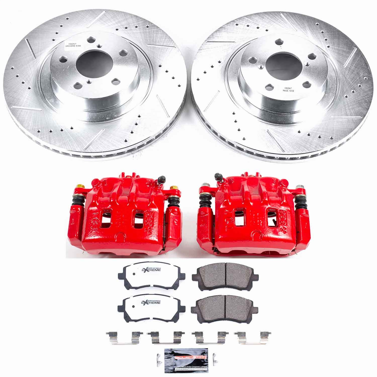 Power Stop - KC2369-26 - Front - Disc Brake Pad/Caliper and Rotor Kit