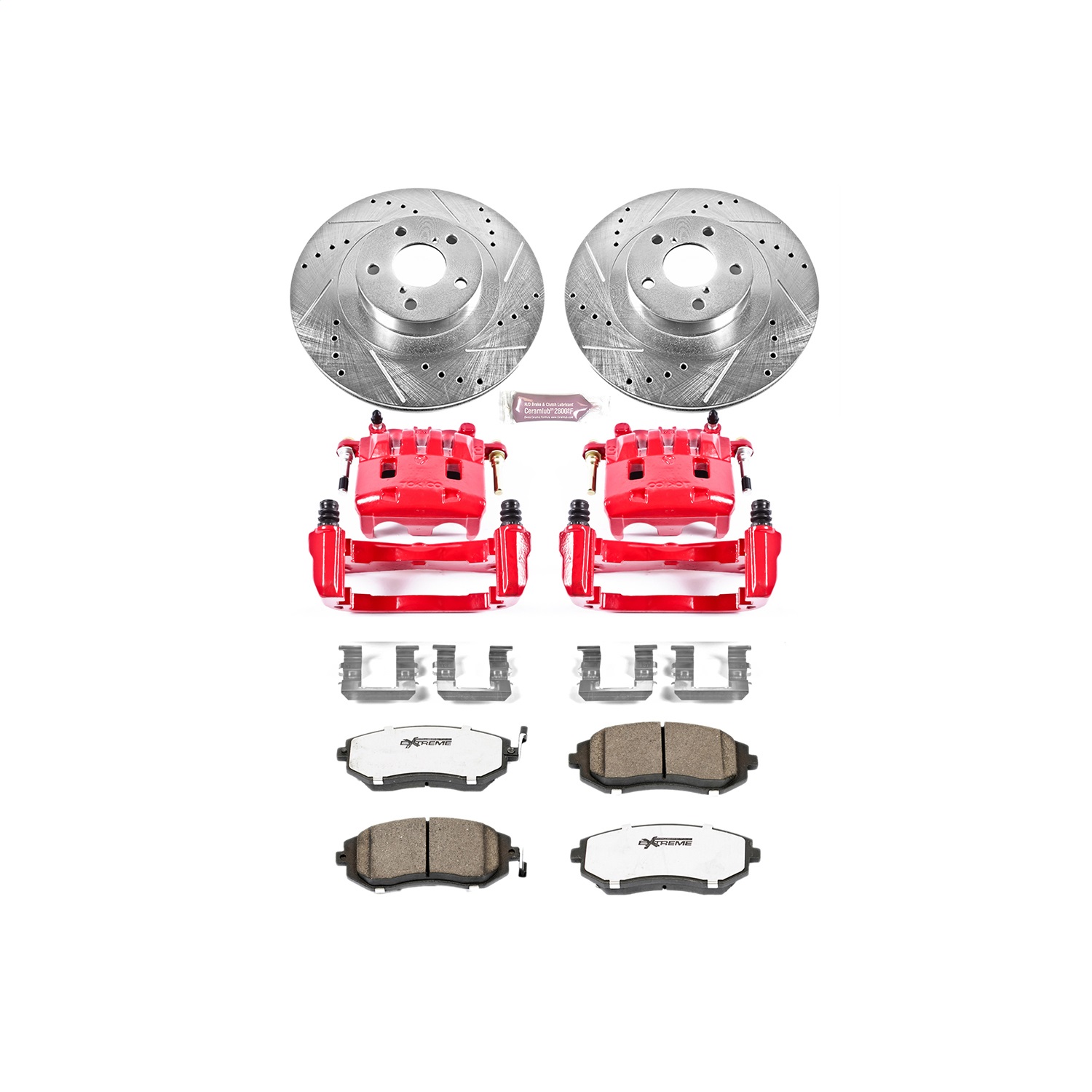 Power Stop - KC2373-26 - Front - Disc Brake Pad/Caliper and Rotor Kit