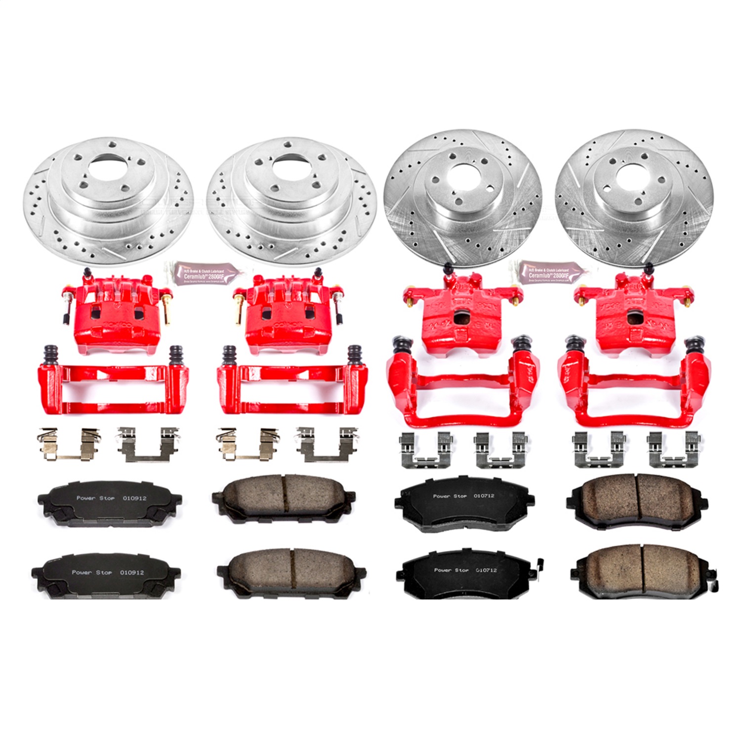 Power Stop - KC2376 - Front and Rear - Disc Brake Pad/Caliper and Rotor Kit