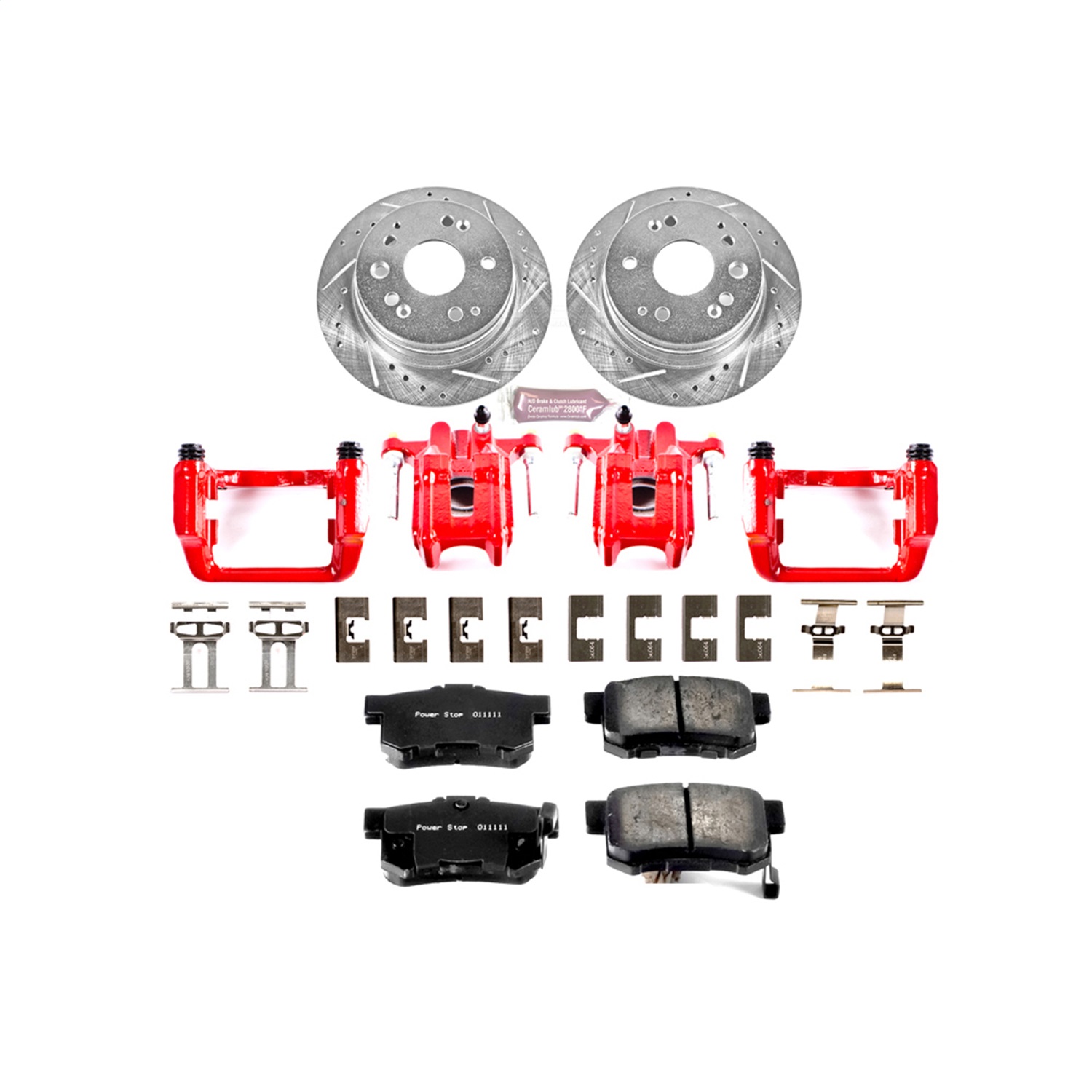 Power Stop - KC2383 - Rear - Disc Brake Pad/Caliper and Rotor Kit