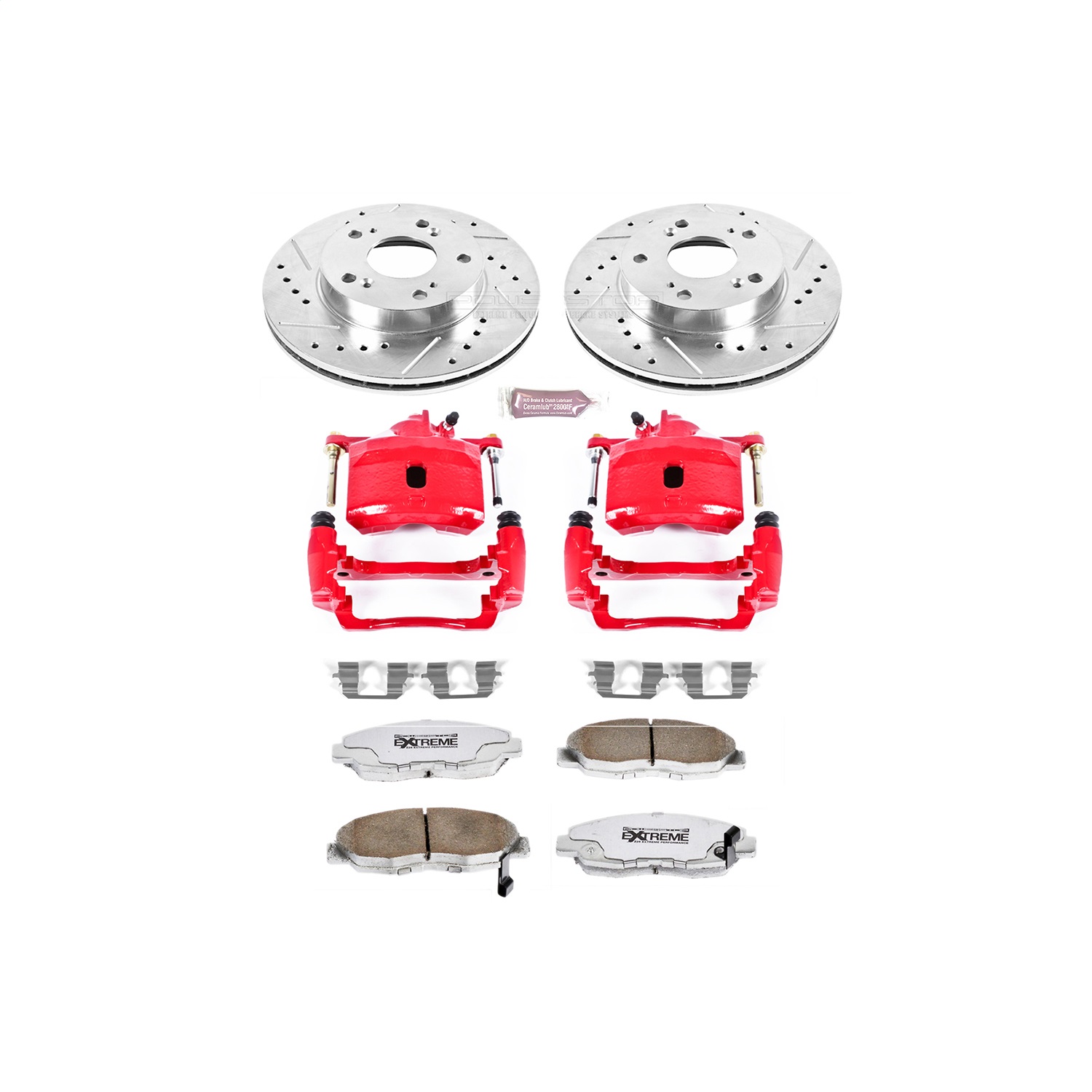 Power Stop - KC2384-26 - Front - Disc Brake Pad/Caliper and Rotor Kit