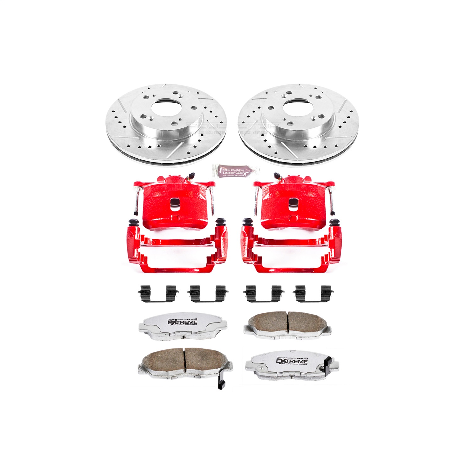 Power Stop - KC2384A-26 - Front - Disc Brake Pad/Caliper and Rotor Kit