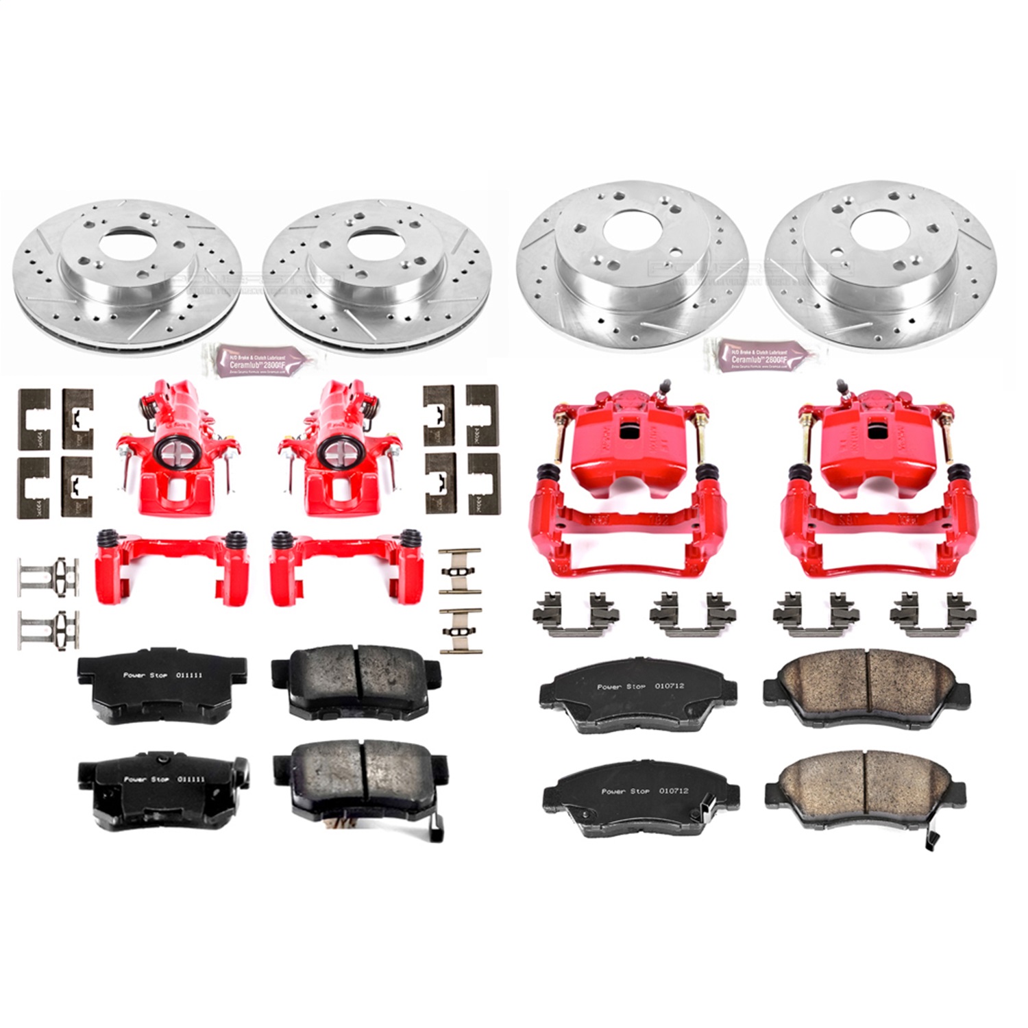 Power Stop - KC2387 - Front and Rear - Disc Brake Pad/Caliper and Rotor Kit