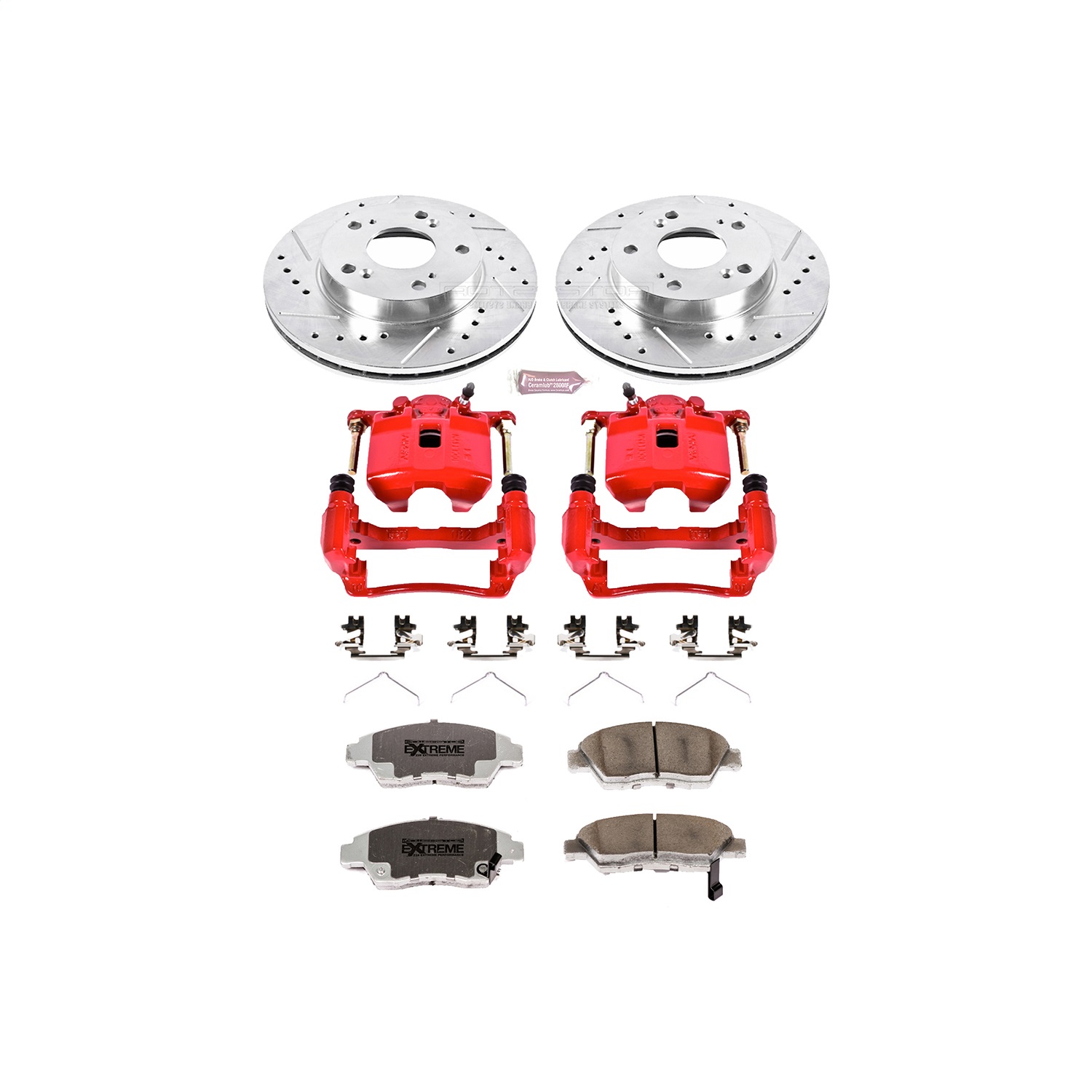 Power Stop - KC2389-26 - Front - Disc Brake Pad/Caliper and Rotor Kit