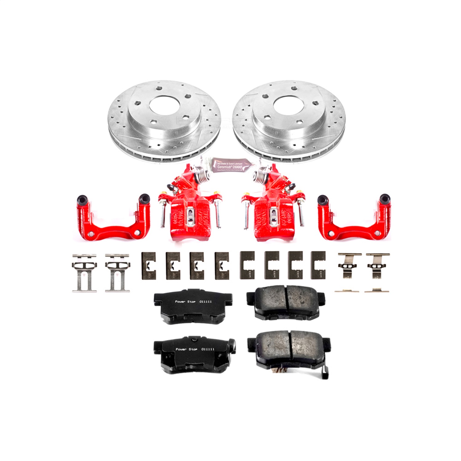 Power Stop - KC2391 - Rear - Disc Brake Pad/Caliper and Rotor Kit