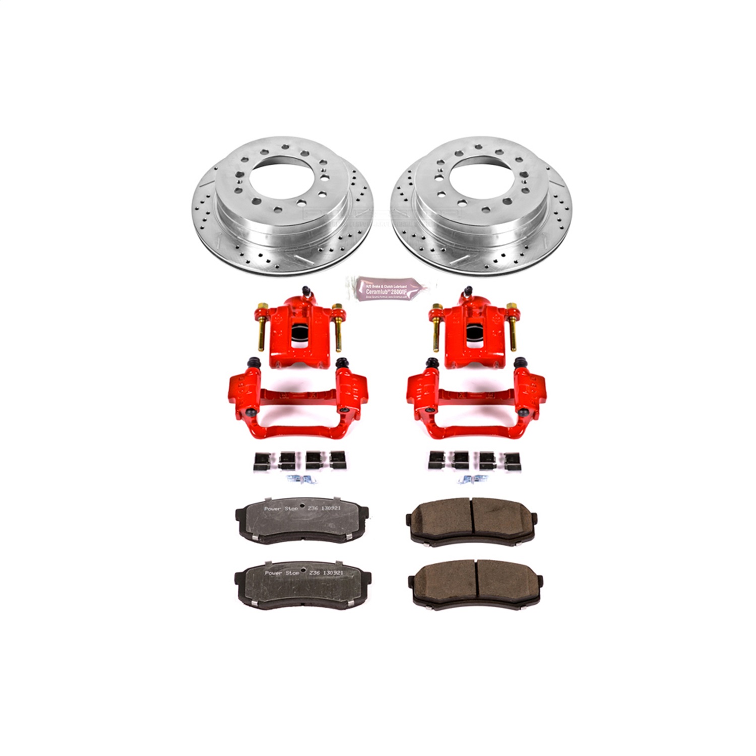 Power Stop - KC2405-36 - Rear - Disc Brake Pad/Caliper and Rotor Kit
