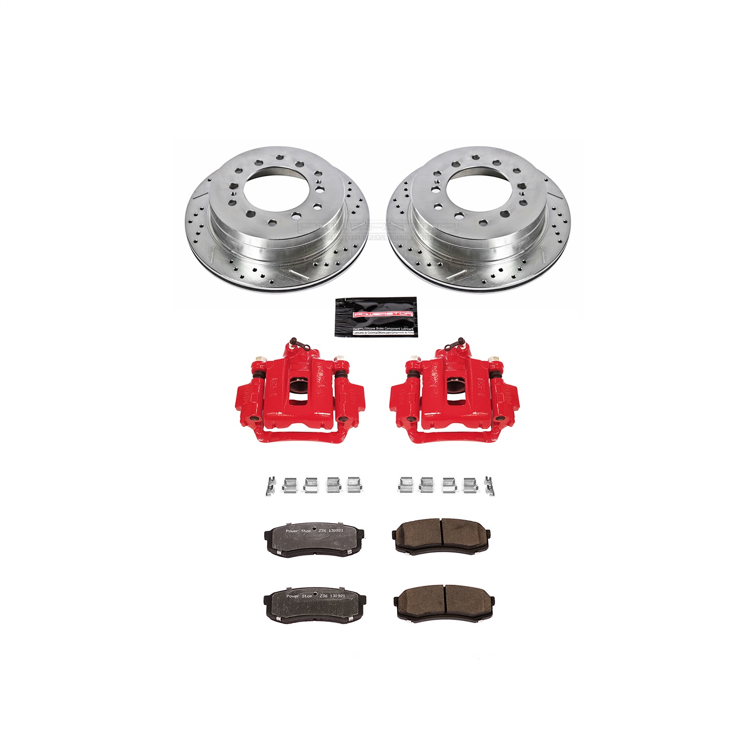 Power Stop - KC2405A-36 - Rear - Disc Brake Pad/Caliper and Rotor Kit