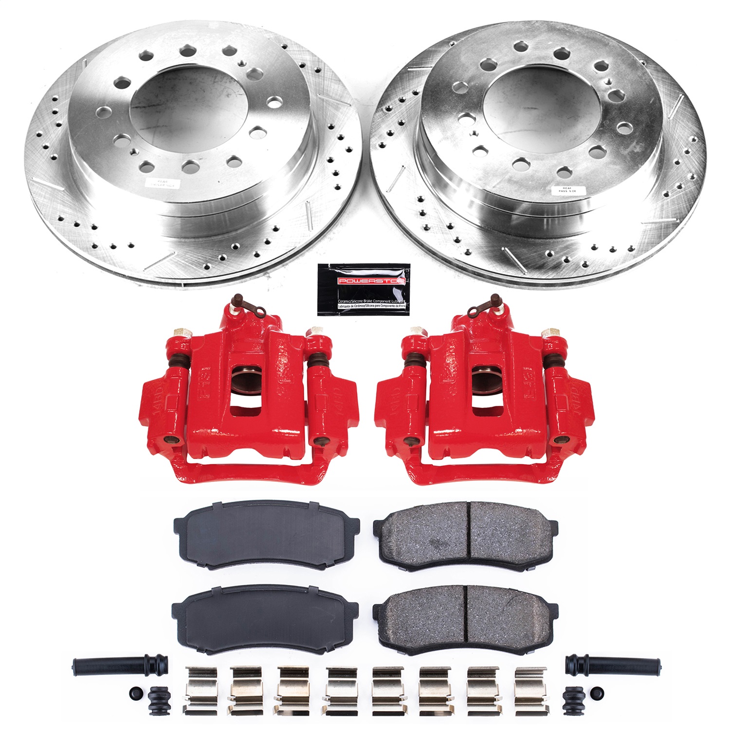 Power Stop - KC2405A - Rear - Disc Brake Pad/Caliper and Rotor Kit