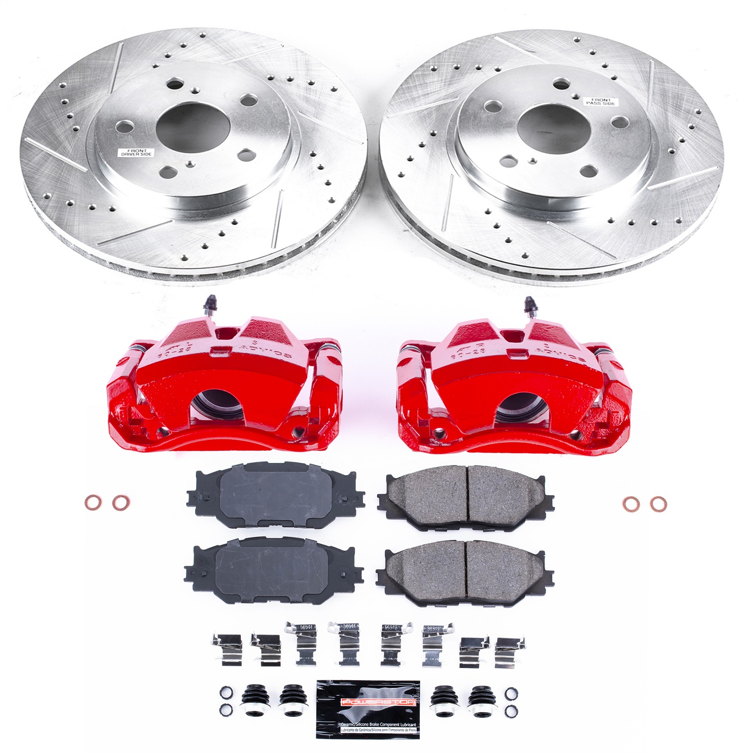 Power Stop - KC2406 - Front - Disc Brake Pad/Caliper and Rotor Kit
