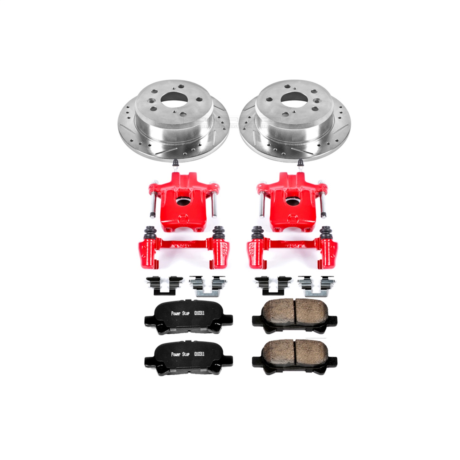Power Stop - KC2417 - Rear - Disc Brake Pad/Caliper and Rotor Kit