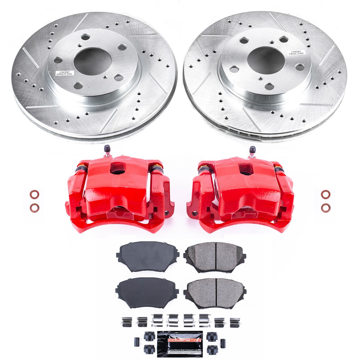 Power Stop - KC2419 - Front - Disc Brake Pad/Caliper and Rotor Kit
