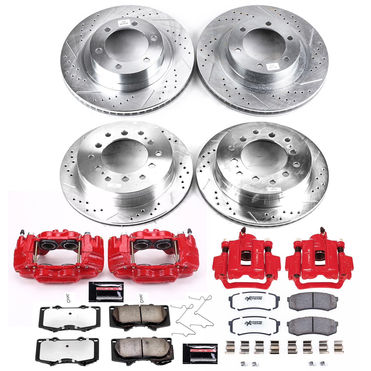Power Stop - KC2422A-36 - Front and Rear - Disc Brake Pad/Caliper and Rotor Kit