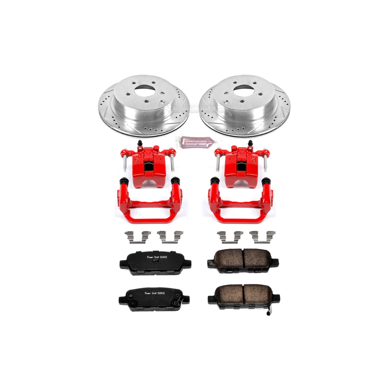 Power Stop - KC2427 - Rear - Disc Brake Pad/Caliper and Rotor Kit
