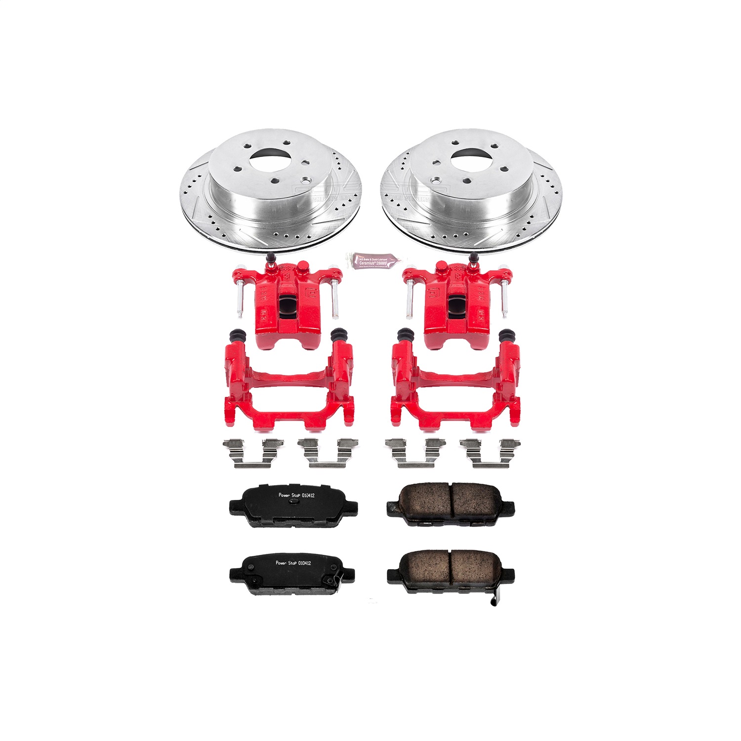 Power Stop - KC2427A - Rear - Disc Brake Pad/Caliper and Rotor Kit
