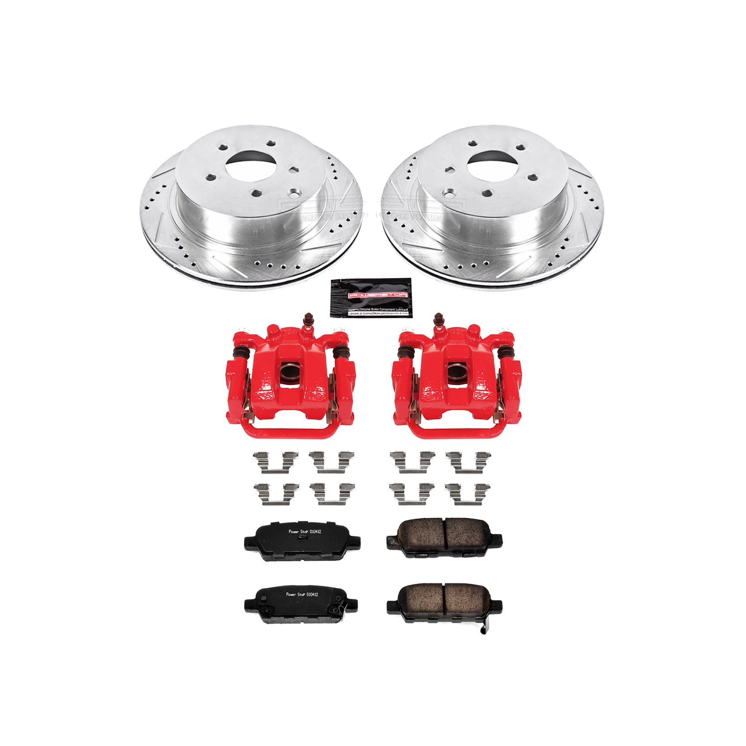 Power Stop - KC2427B - Rear - Disc Brake Pad/Caliper and Rotor Kit