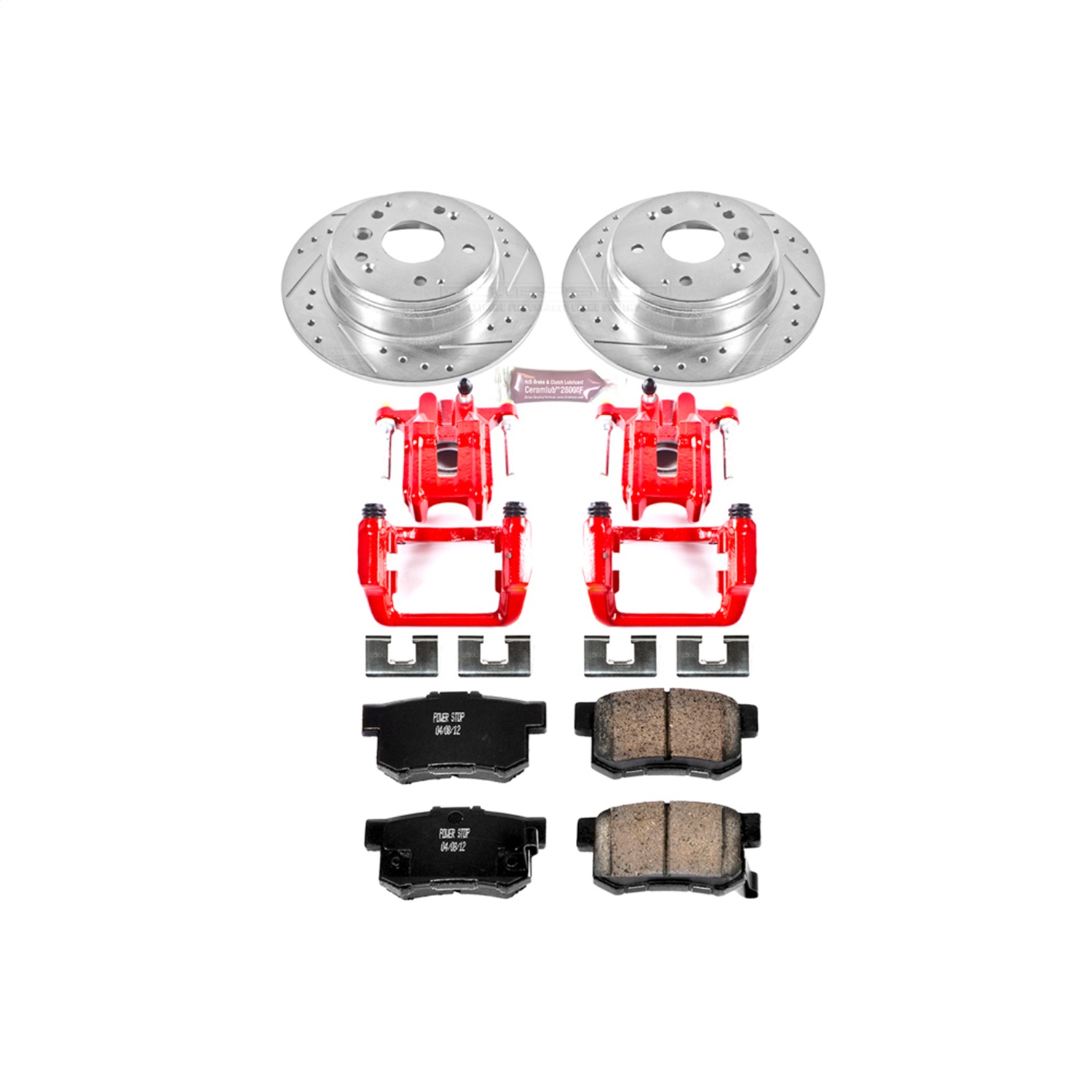 Power Stop - KC2434 - Rear - Disc Brake Pad/Caliper and Rotor Kit