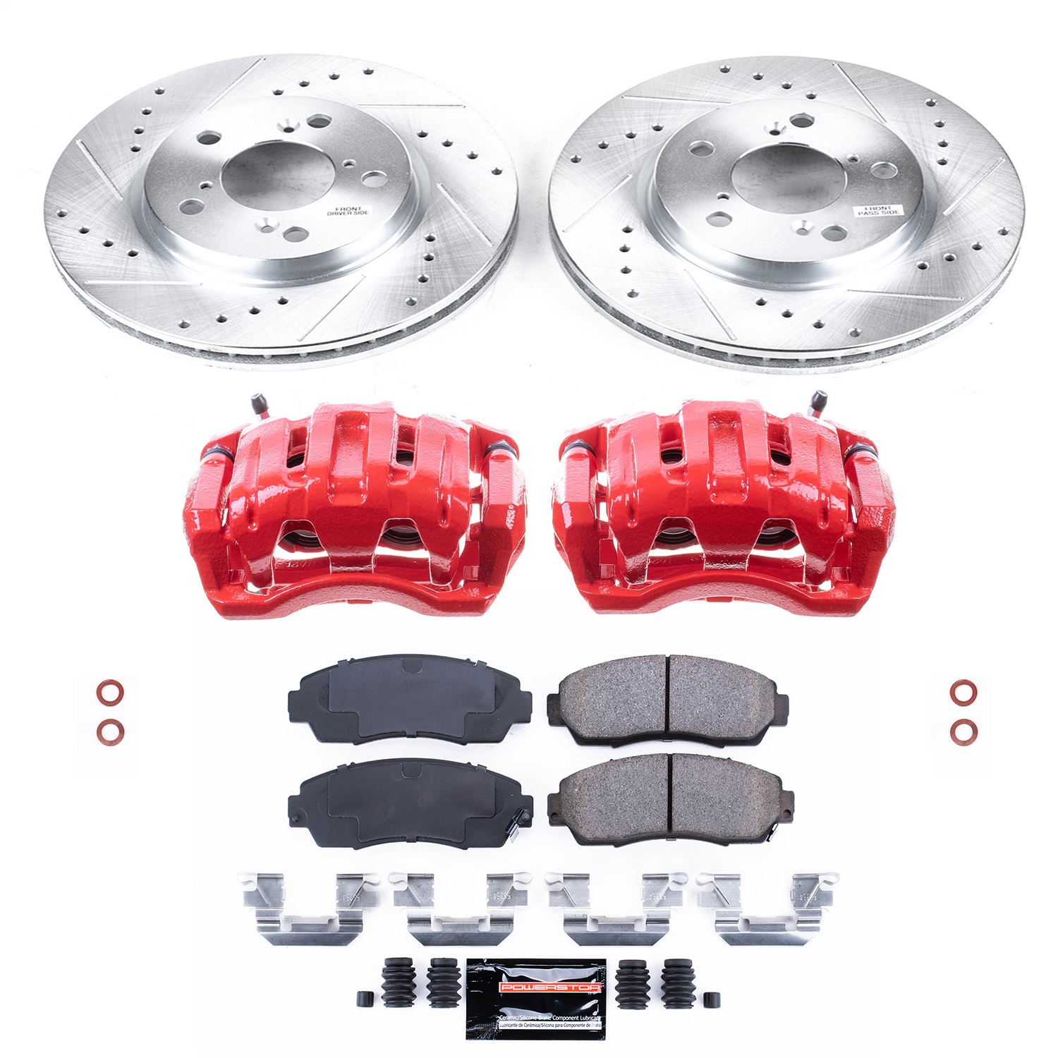 Power Stop - KC2435 - Front - Disc Brake Pad/Caliper and Rotor Kit
