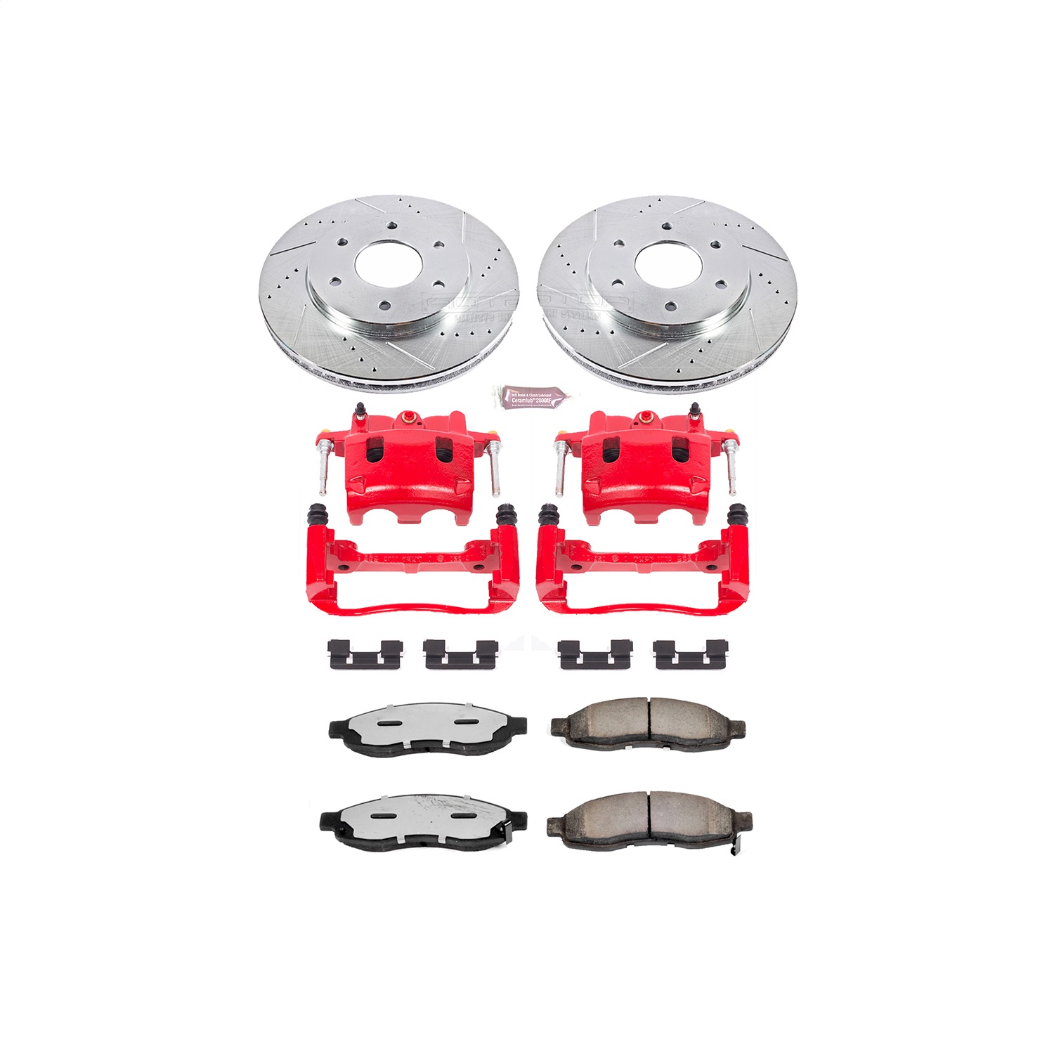 Power Stop - KC2442-36 - Front - Disc Brake Pad/Caliper and Rotor Kit