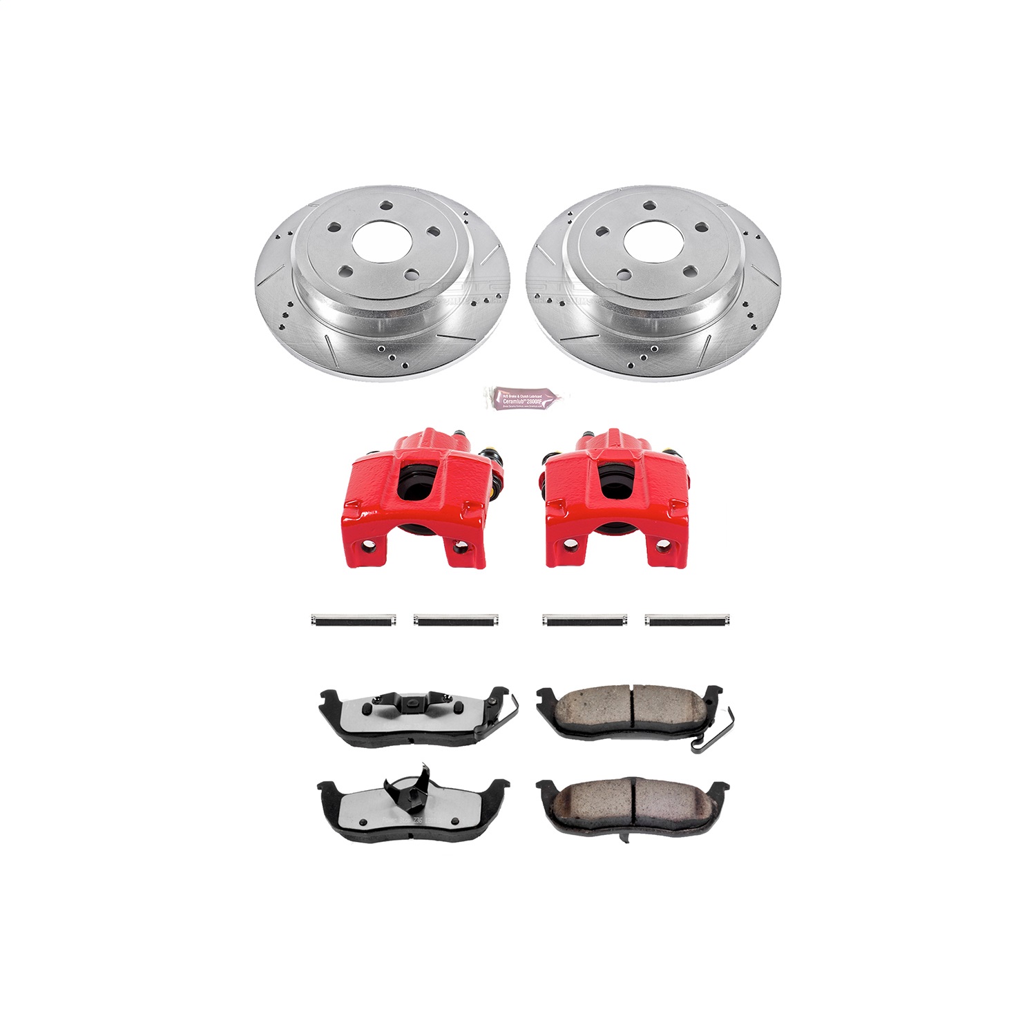 Power Stop - KC2445-36 - Rear - Disc Brake Pad/Caliper and Rotor Kit