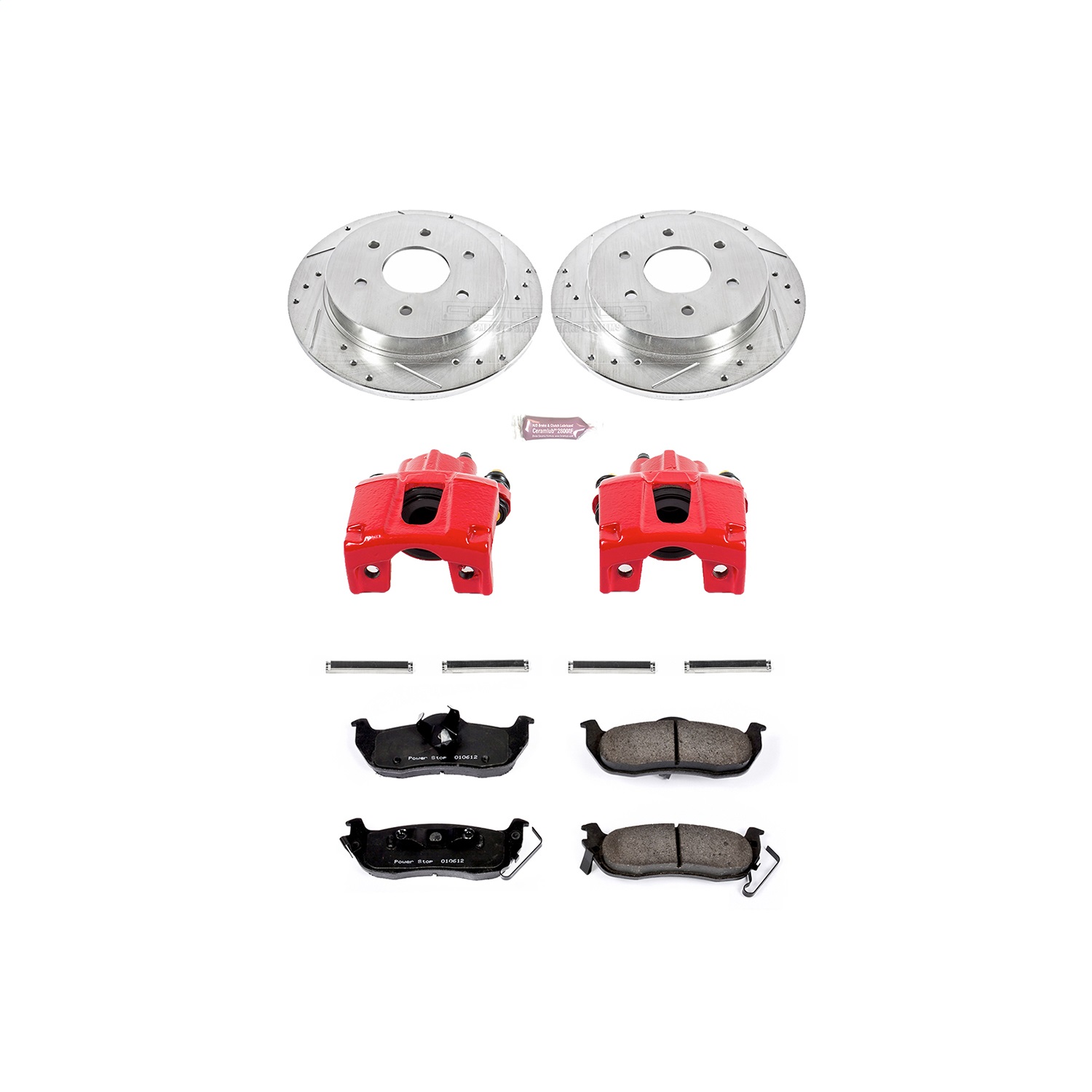 Power Stop - KC2445 - Rear - Disc Brake Pad/Caliper and Rotor Kit
