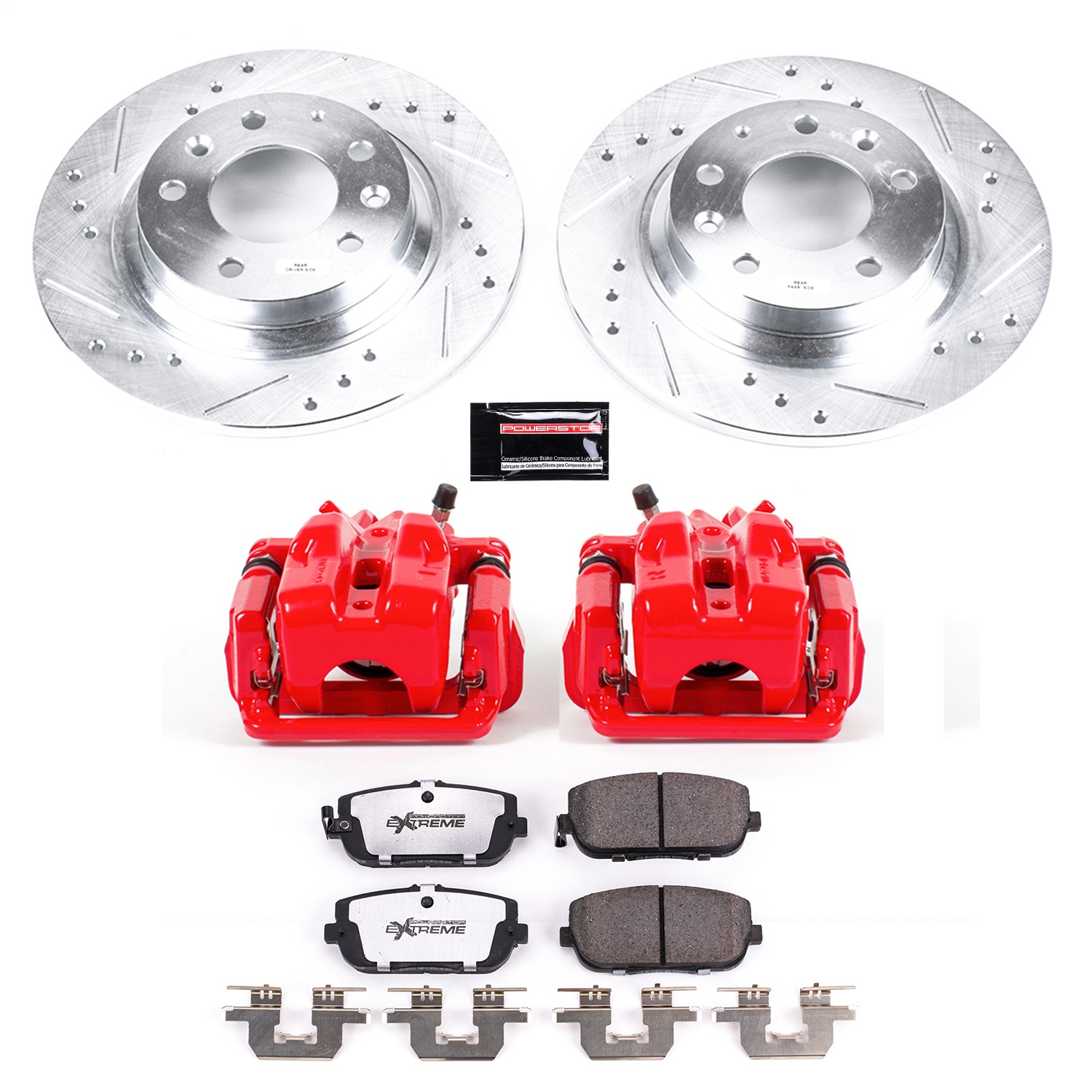 Power Stop - KC2451-26 - Rear - Disc Brake Pad/Caliper and Rotor Kit