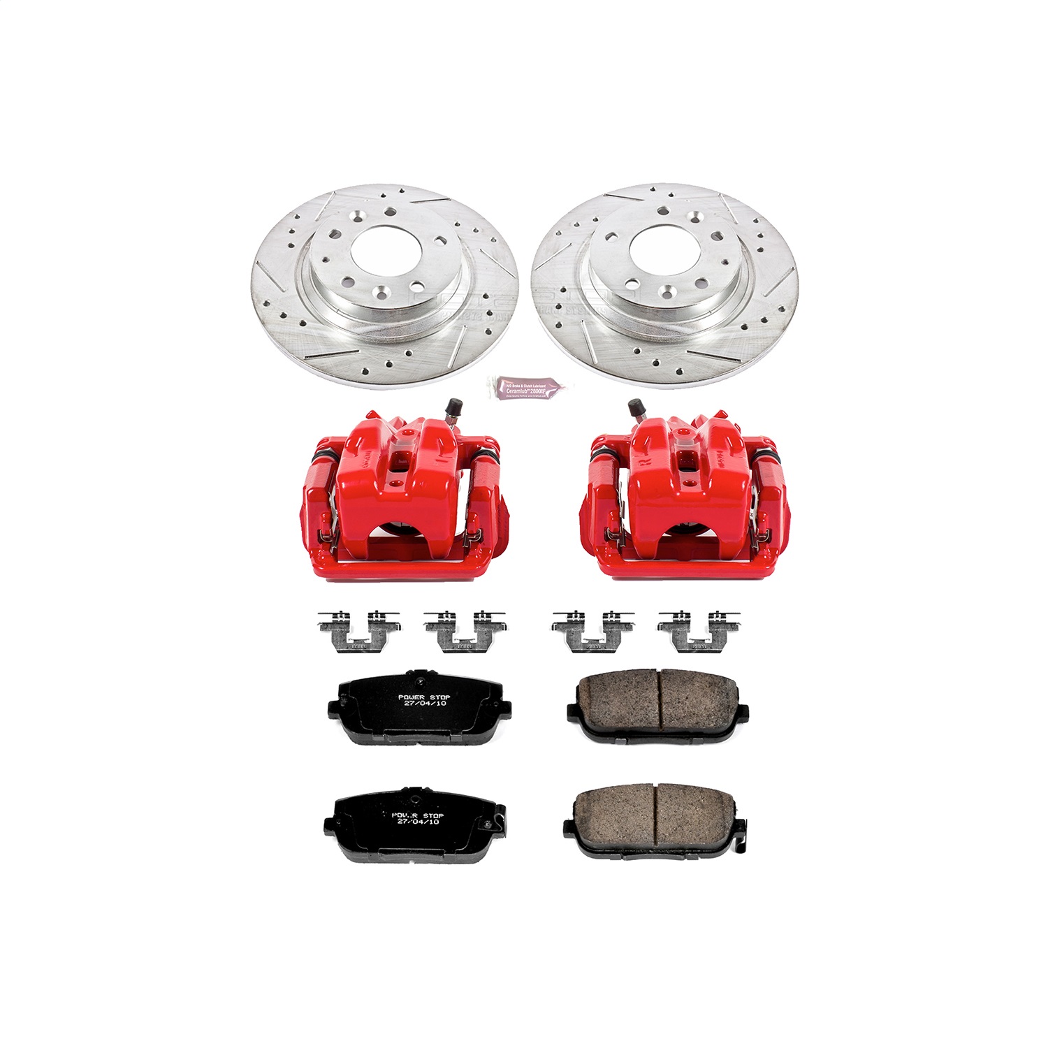Power Stop - KC2451 - Rear - Disc Brake Pad/Caliper and Rotor Kit