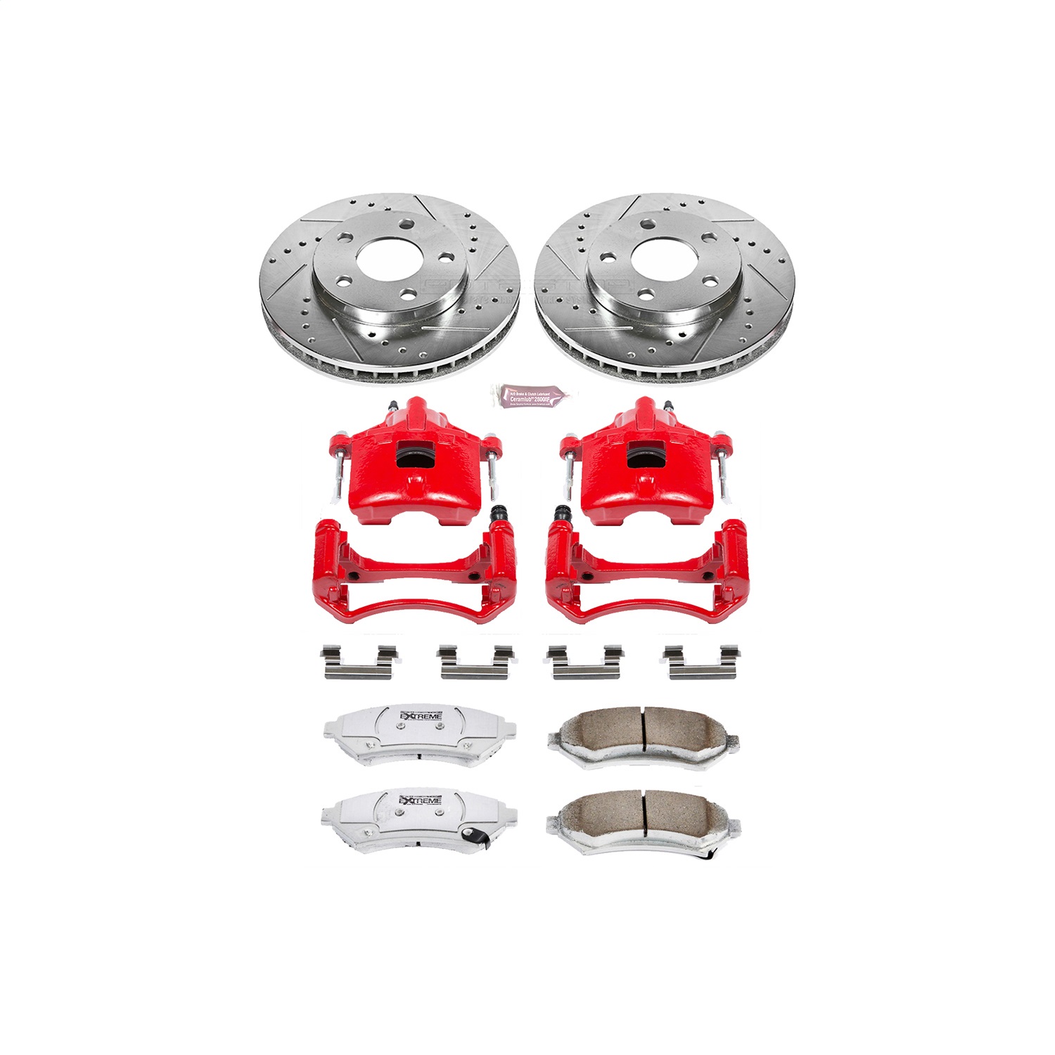 Power Stop - KC2553-26 - Front - Disc Brake Pad/Caliper and Rotor Kit